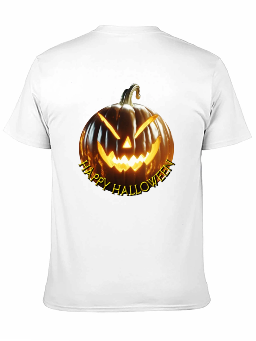 Happy Halloween Pumpkin Graphic Tee - Black