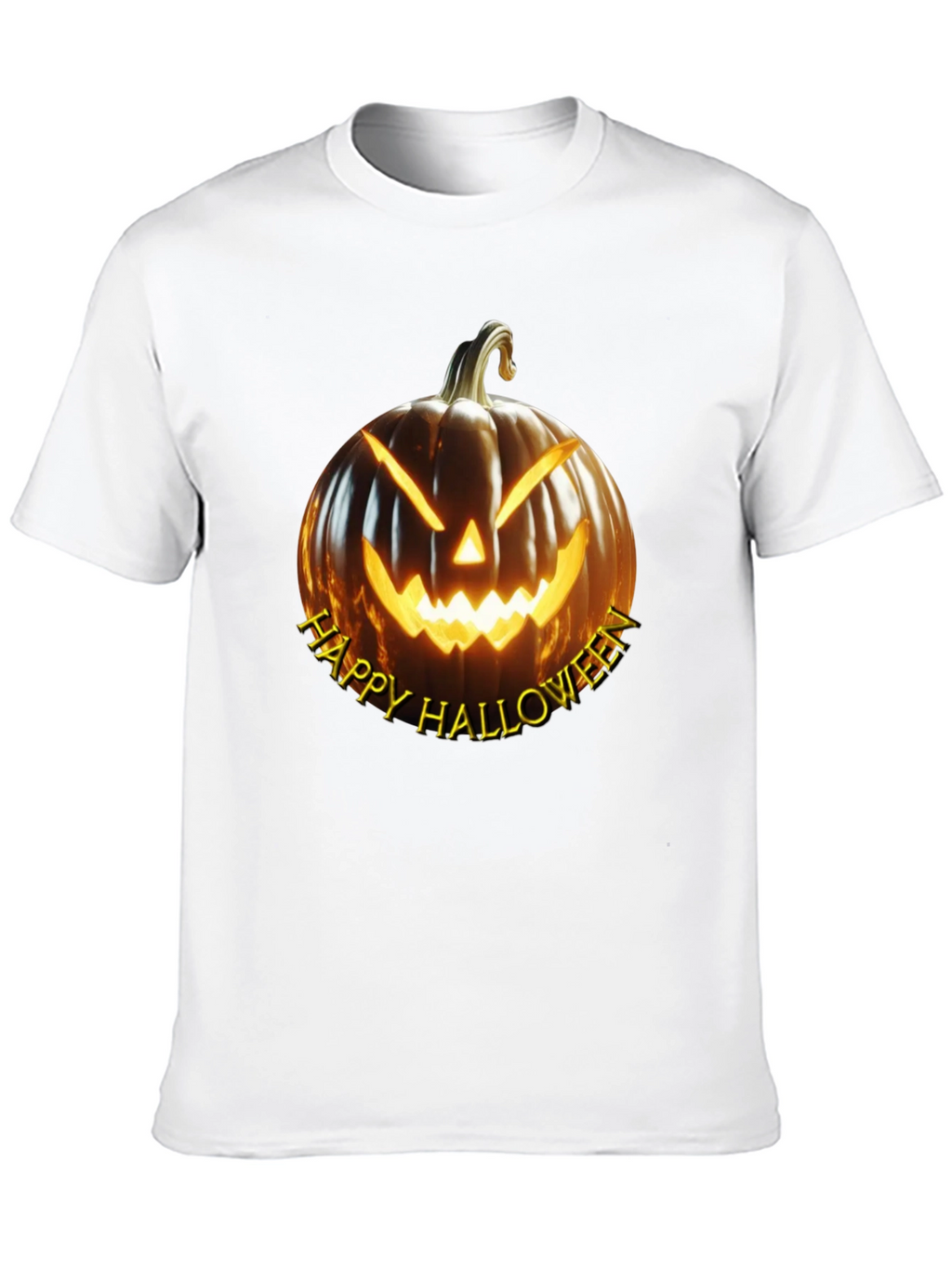 Happy Halloween Pumpkin Graphic Tee - Black