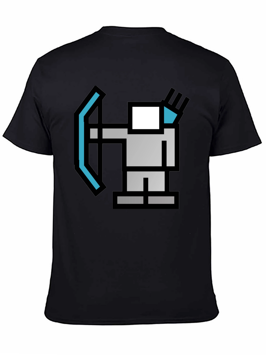 Pixel Archer Black T-Shirt - Retro Gaming Style