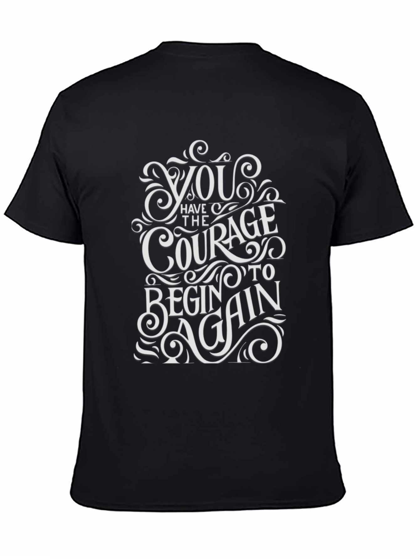 Courage to Begin Again Black Graphic Tee