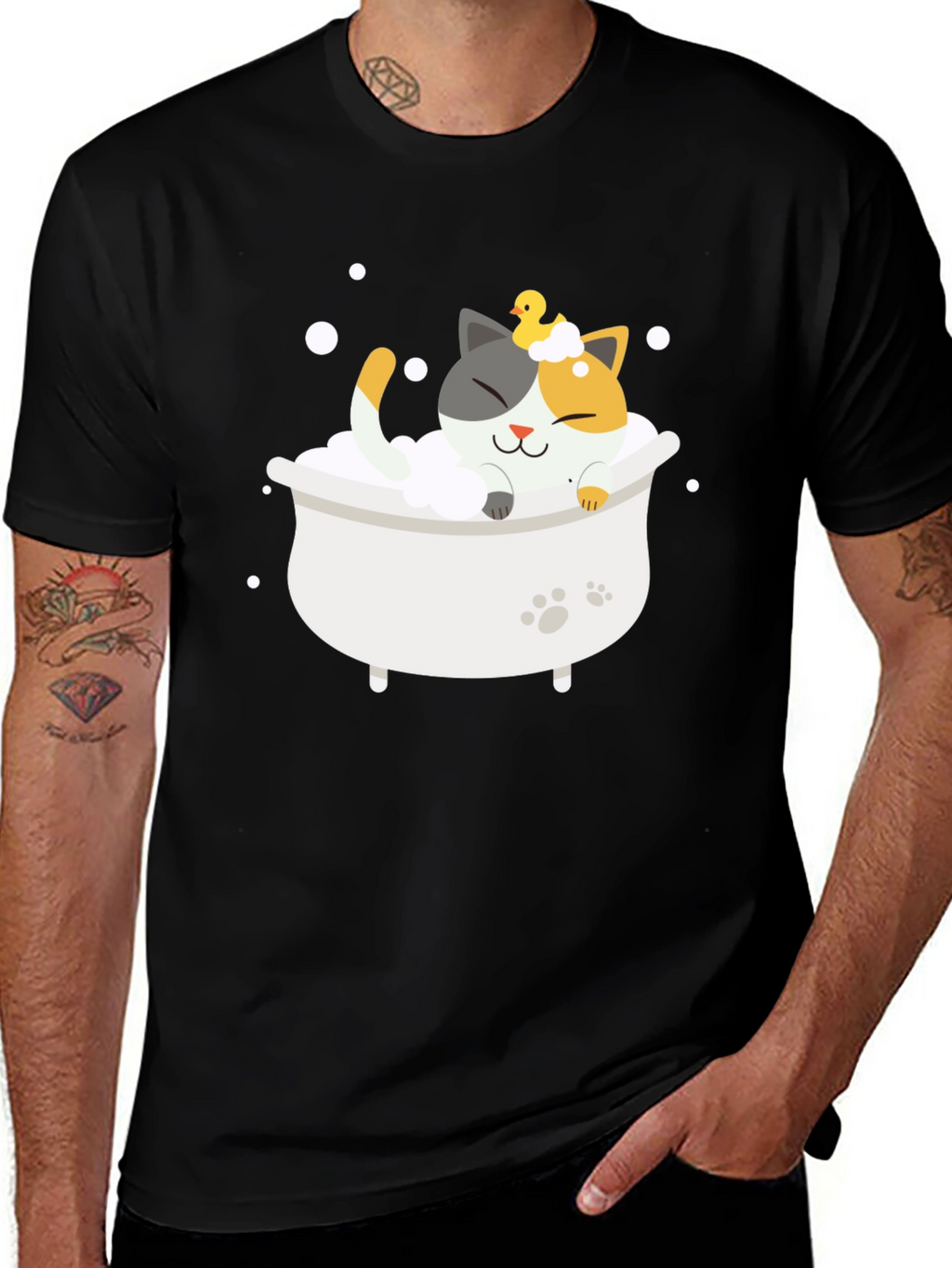 Cute Cat Bath T-Shirt - Relax in Style!