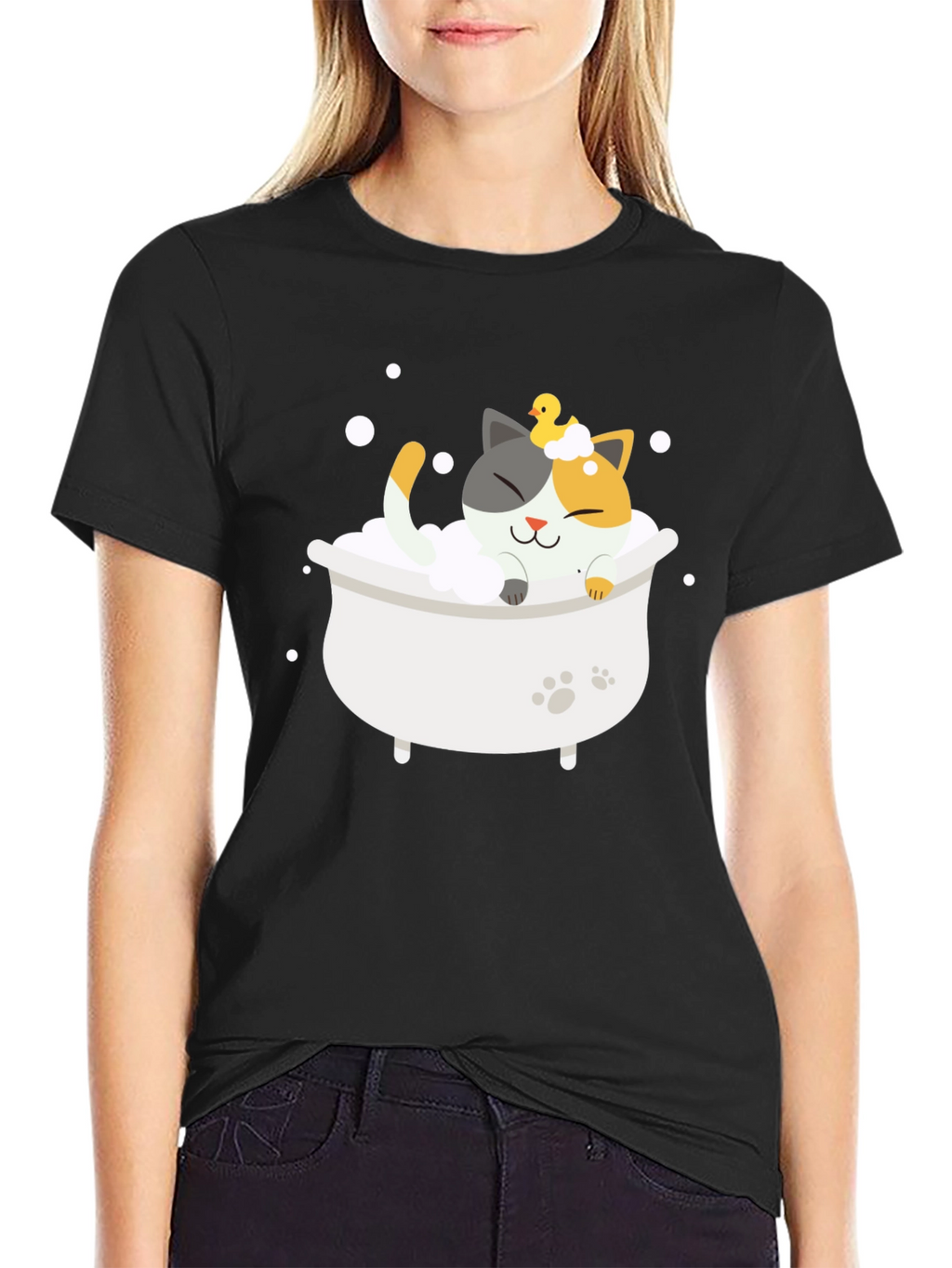 Cute Cat Bath T-Shirt - Relax in Style!