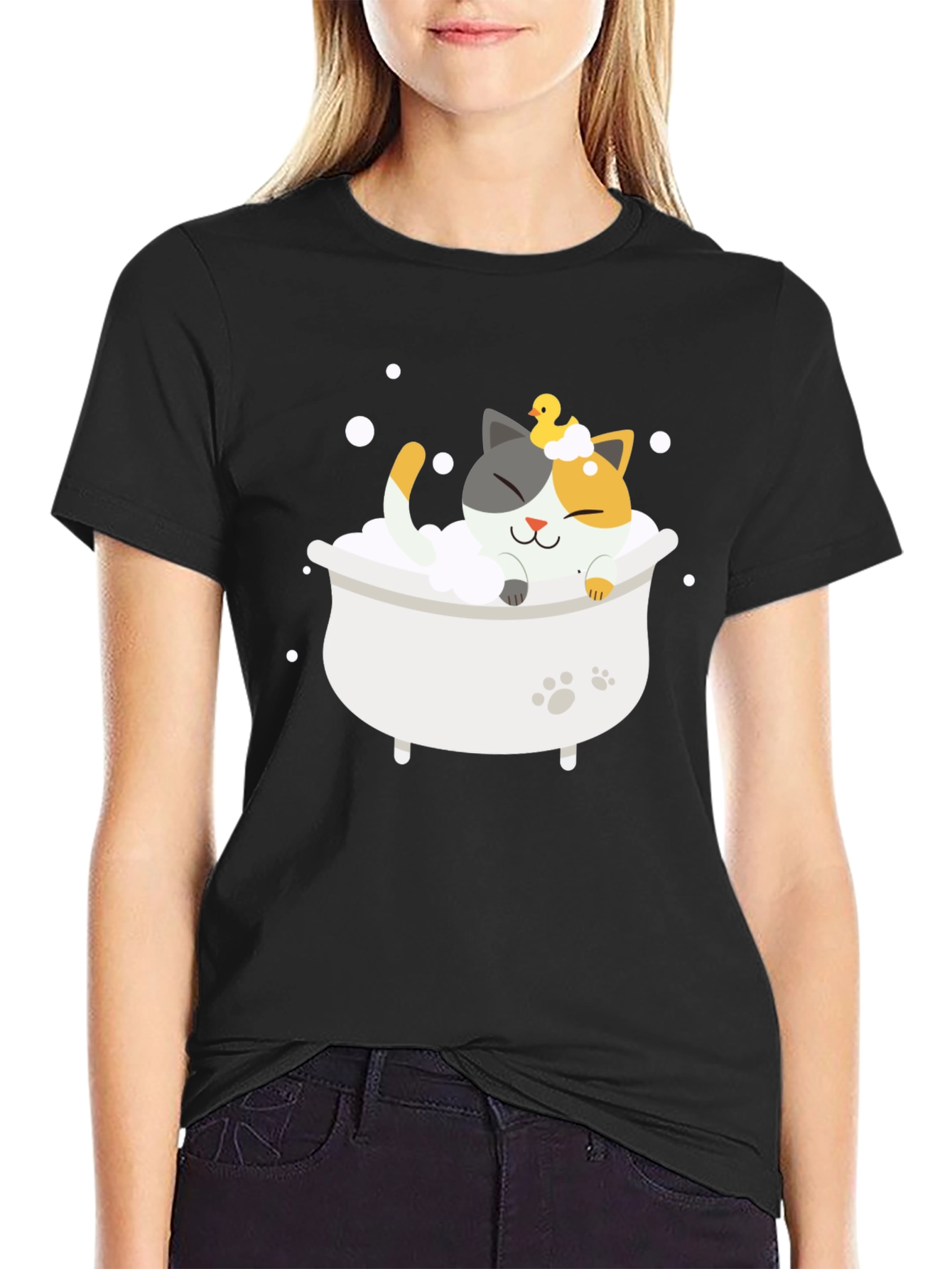 Cute Cat Bath T-Shirt - Relax in Style!