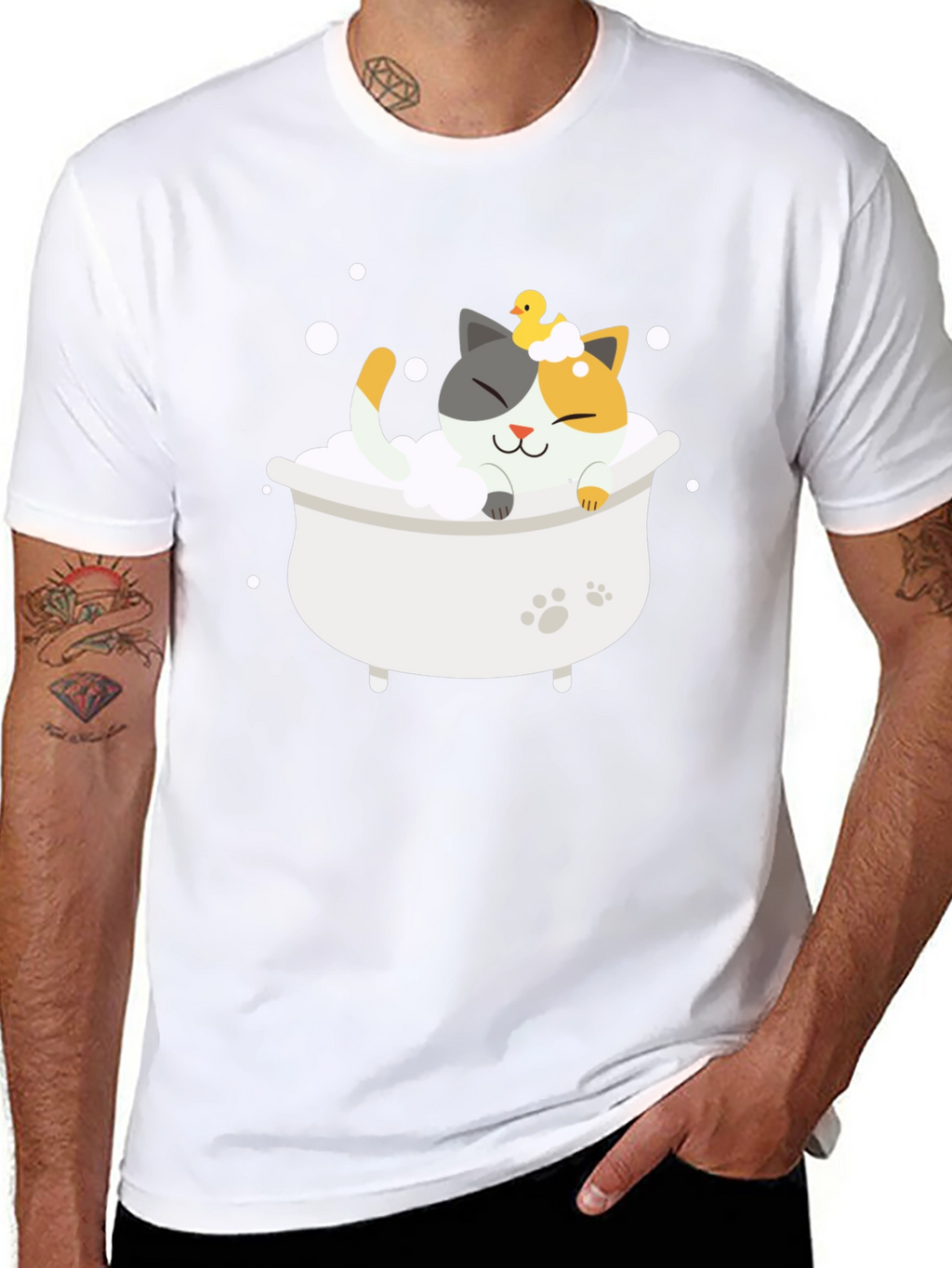 Cute Cat Bath T-Shirt - Relax in Style!