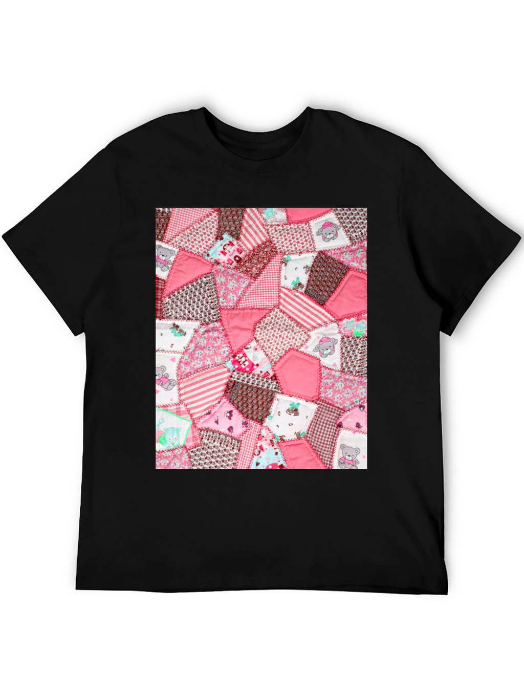 Pink Patchwork Pattern Tee