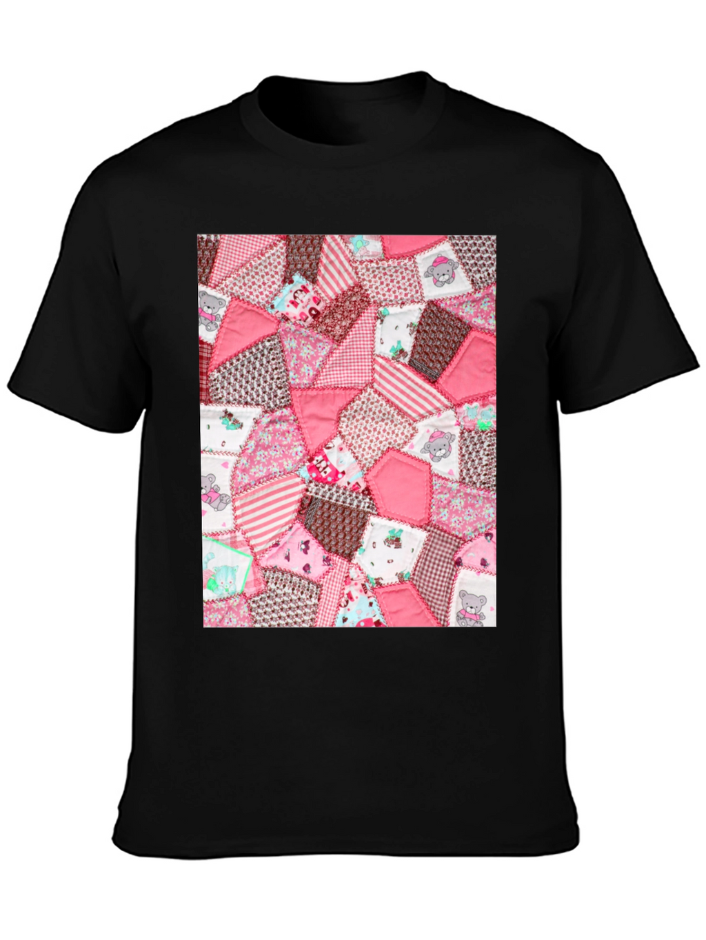 Pink Patchwork Pattern Tee