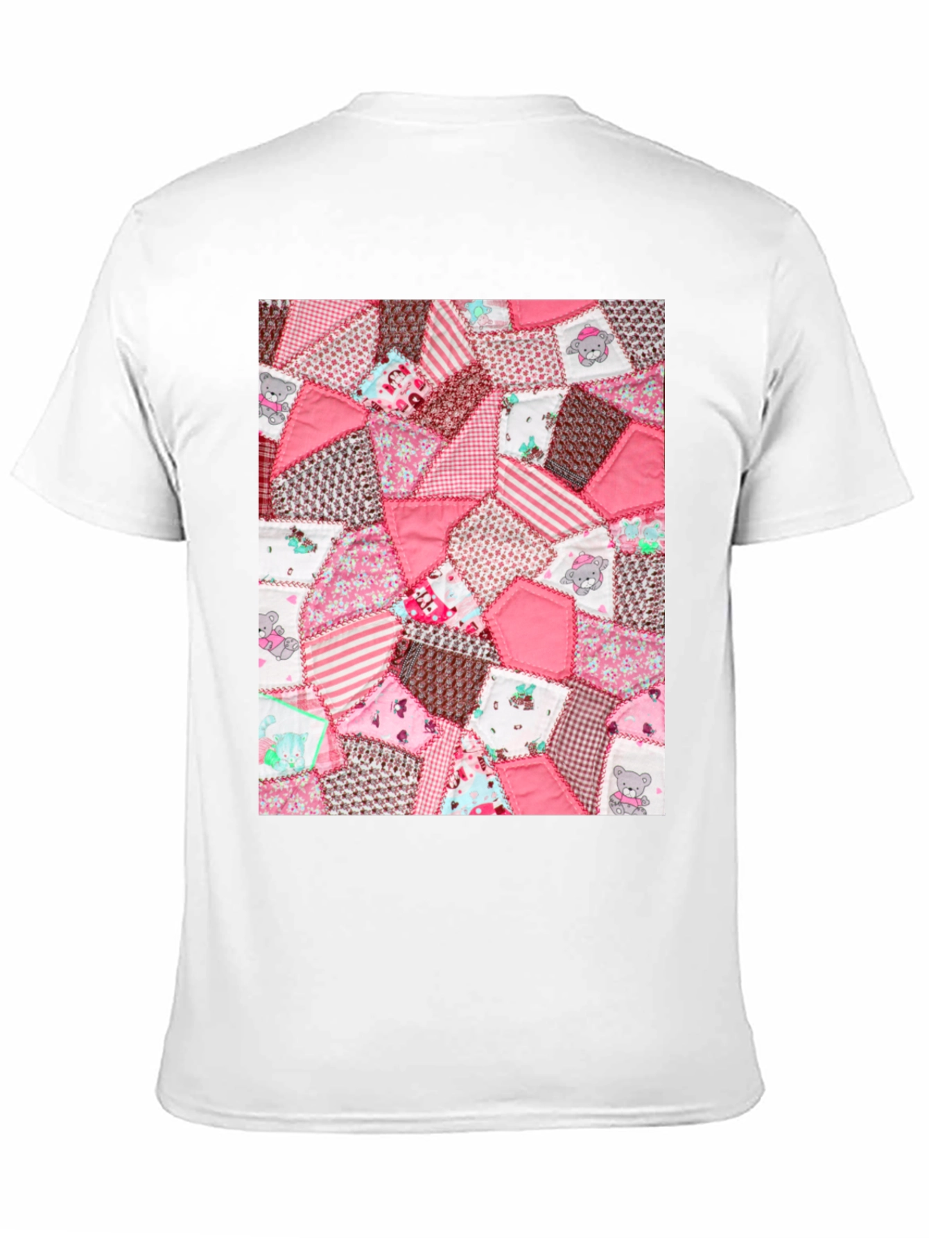 Pink Patchwork Pattern Tee