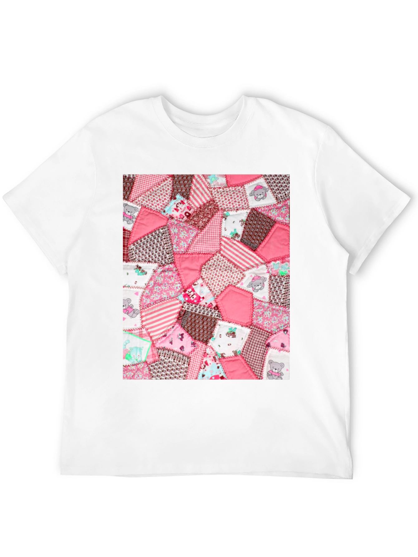 Pink Patchwork Pattern Tee