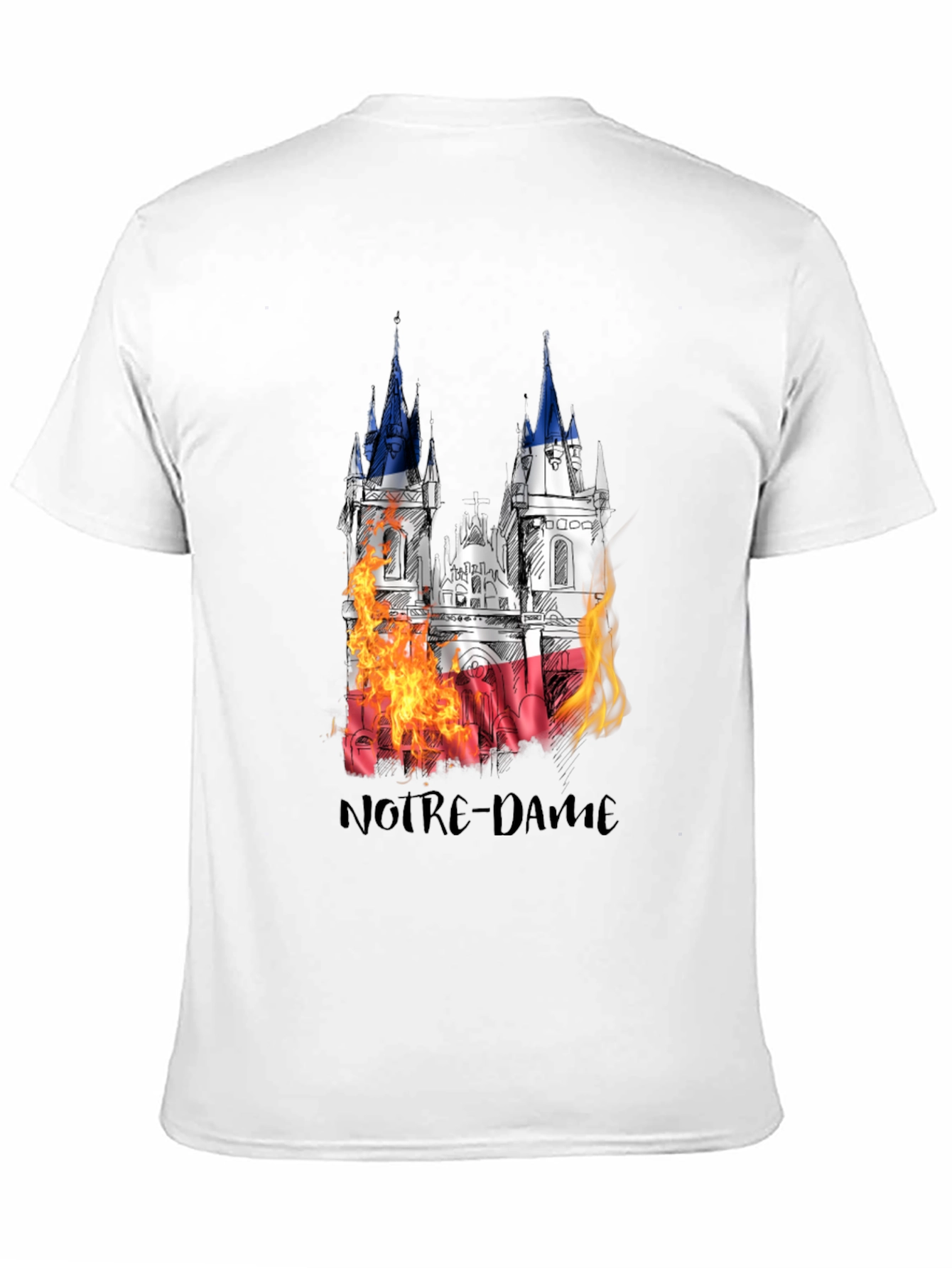 Notre Dame Burning T-Shirt - Mens Black Graphic Tee