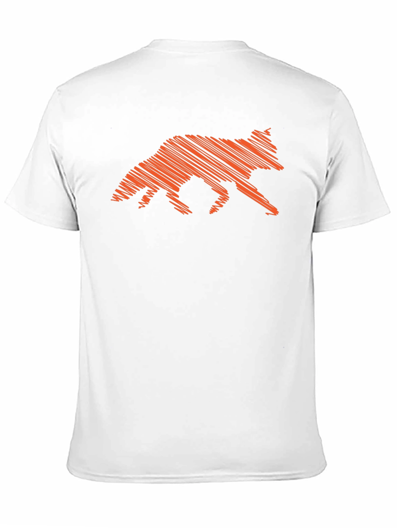 Orange Fox Scribble Graphic Black T-Shirt