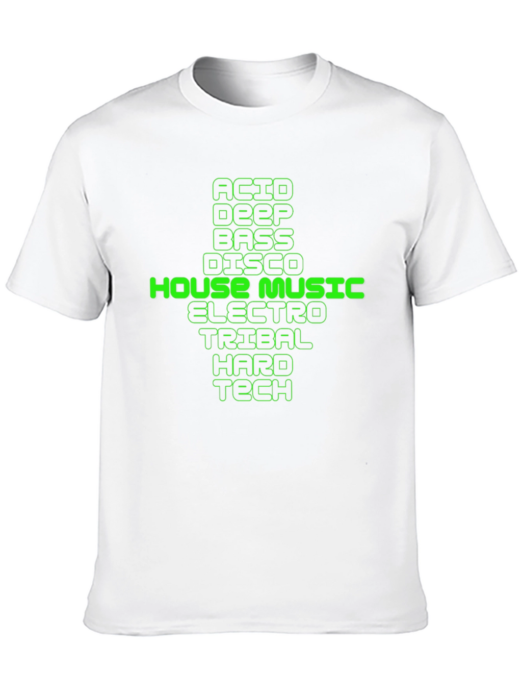 House Music Genres Graphic Tee - Black
