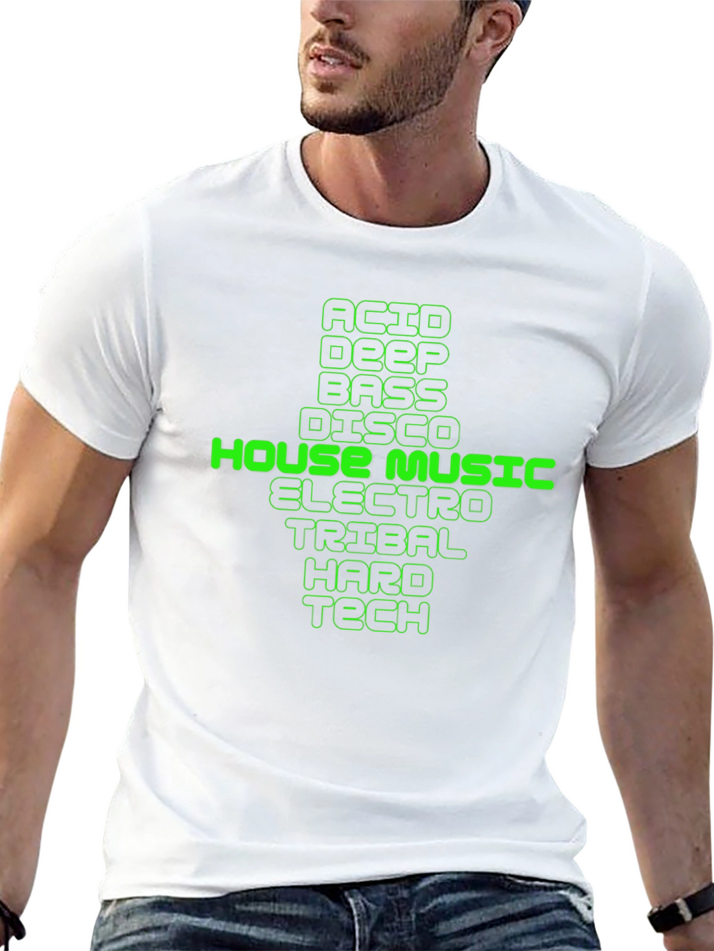 House Music Genres Graphic Tee - Black