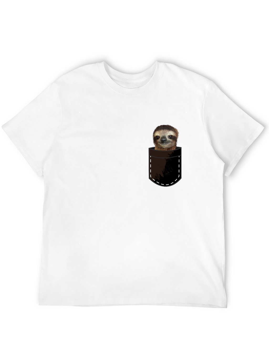 Sloth in Pocket T-Shirt - Cute & Funny