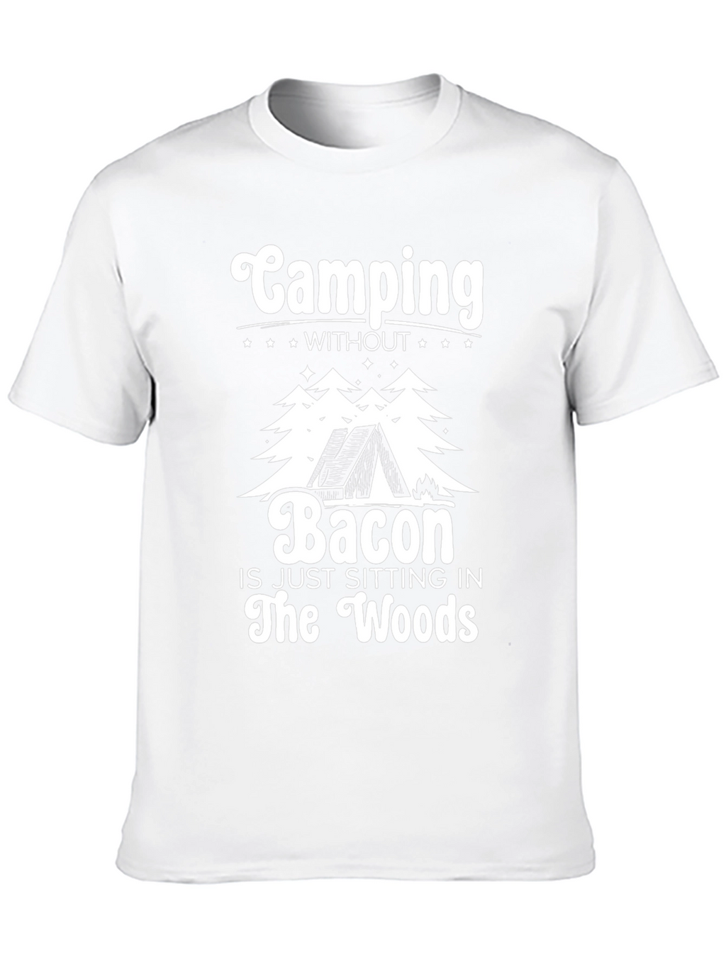Camping Without Bacon Black T-Shirt