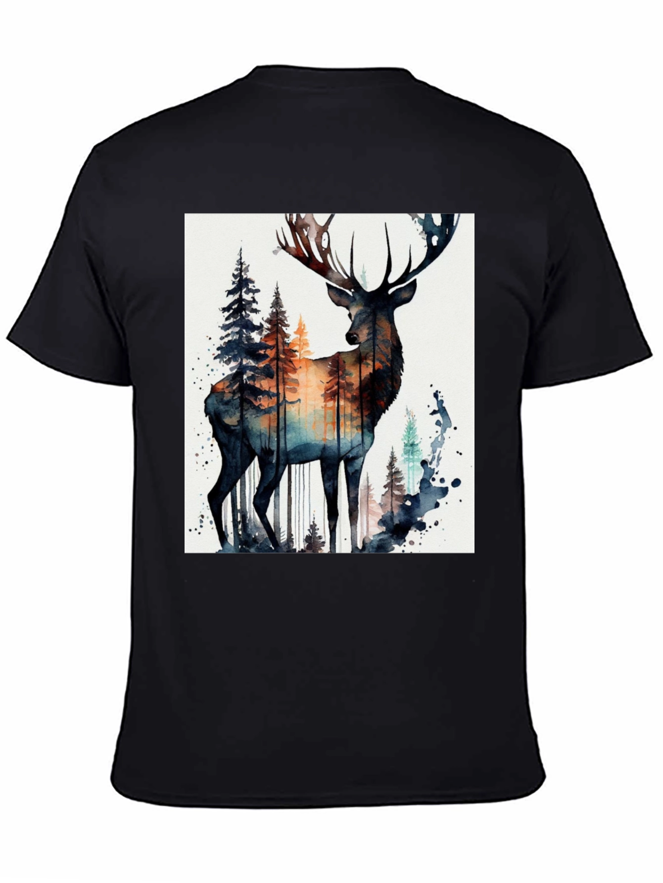 Deer Forest Watercolor Graphic Tee
