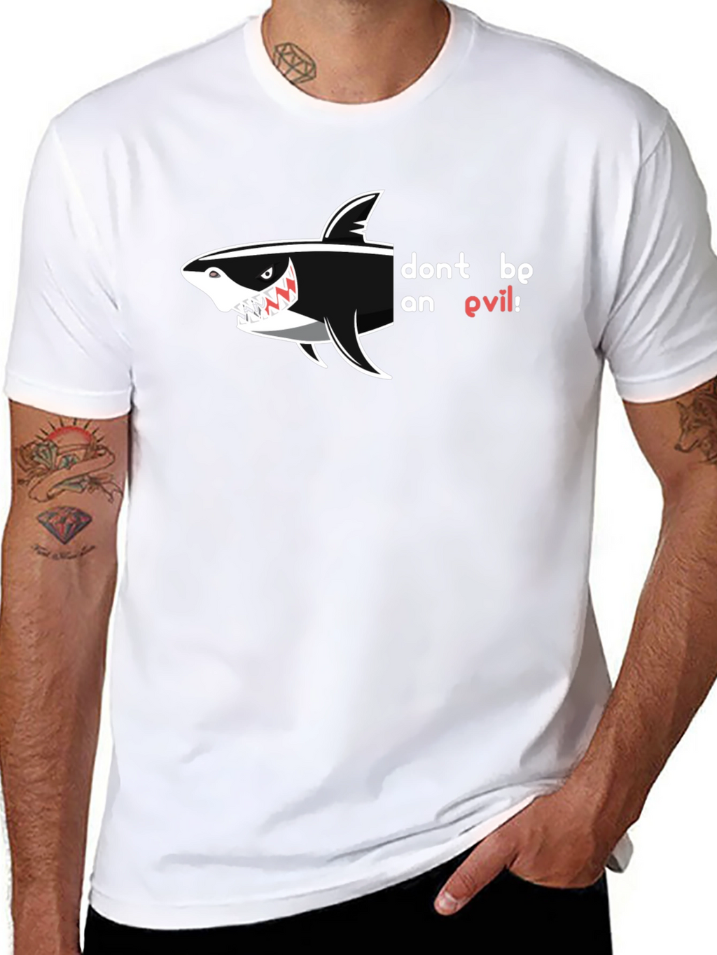 Dont Be An Evil Shark Black T-Shirt
