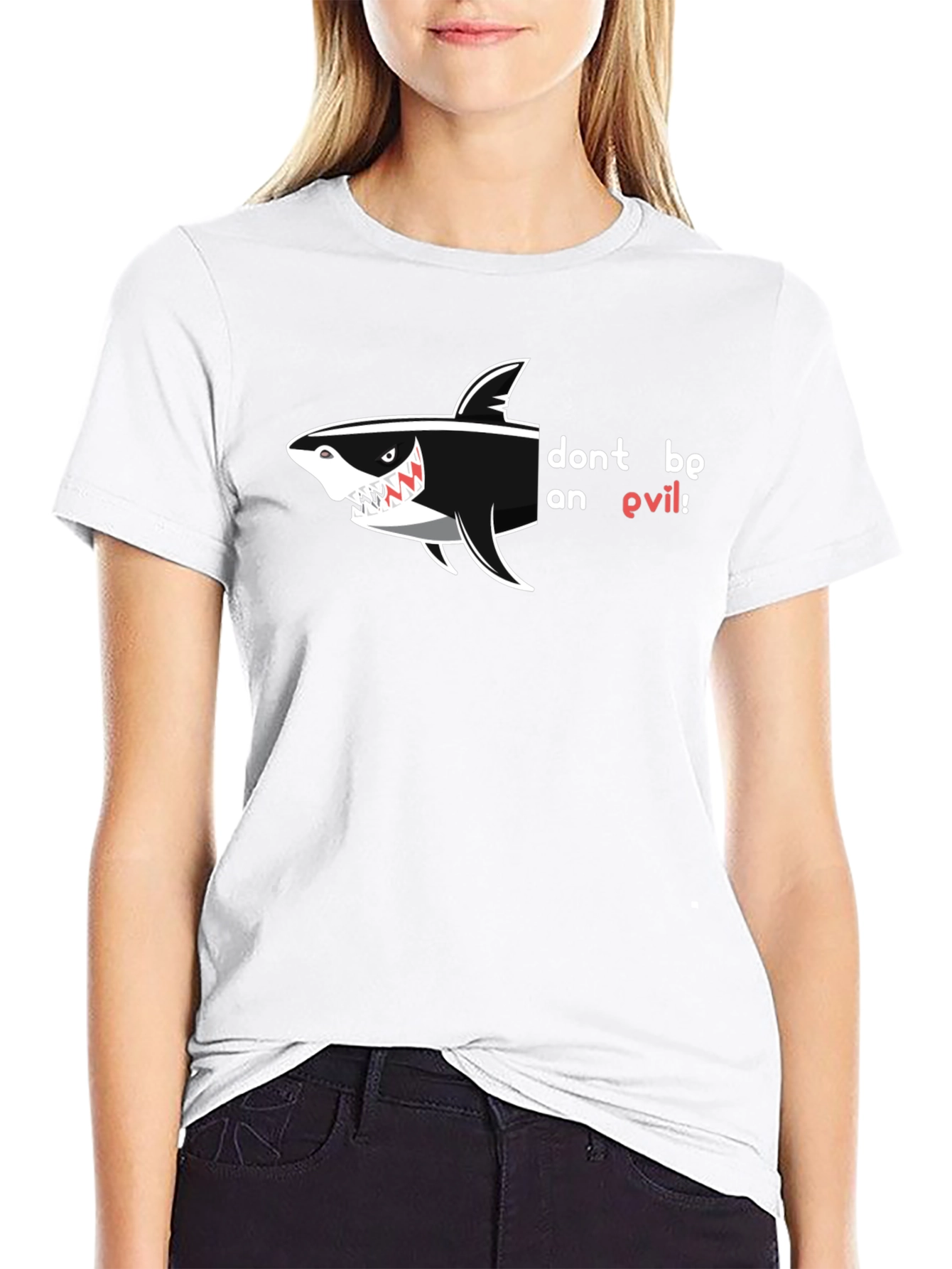 Dont Be An Evil Shark Black T-Shirt