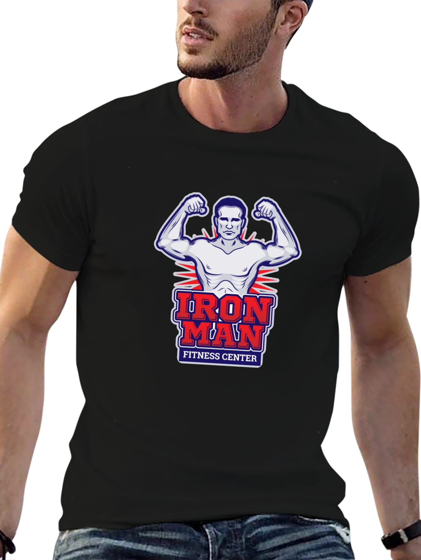 Iron Man Fitness Center Graphic T-Shirt