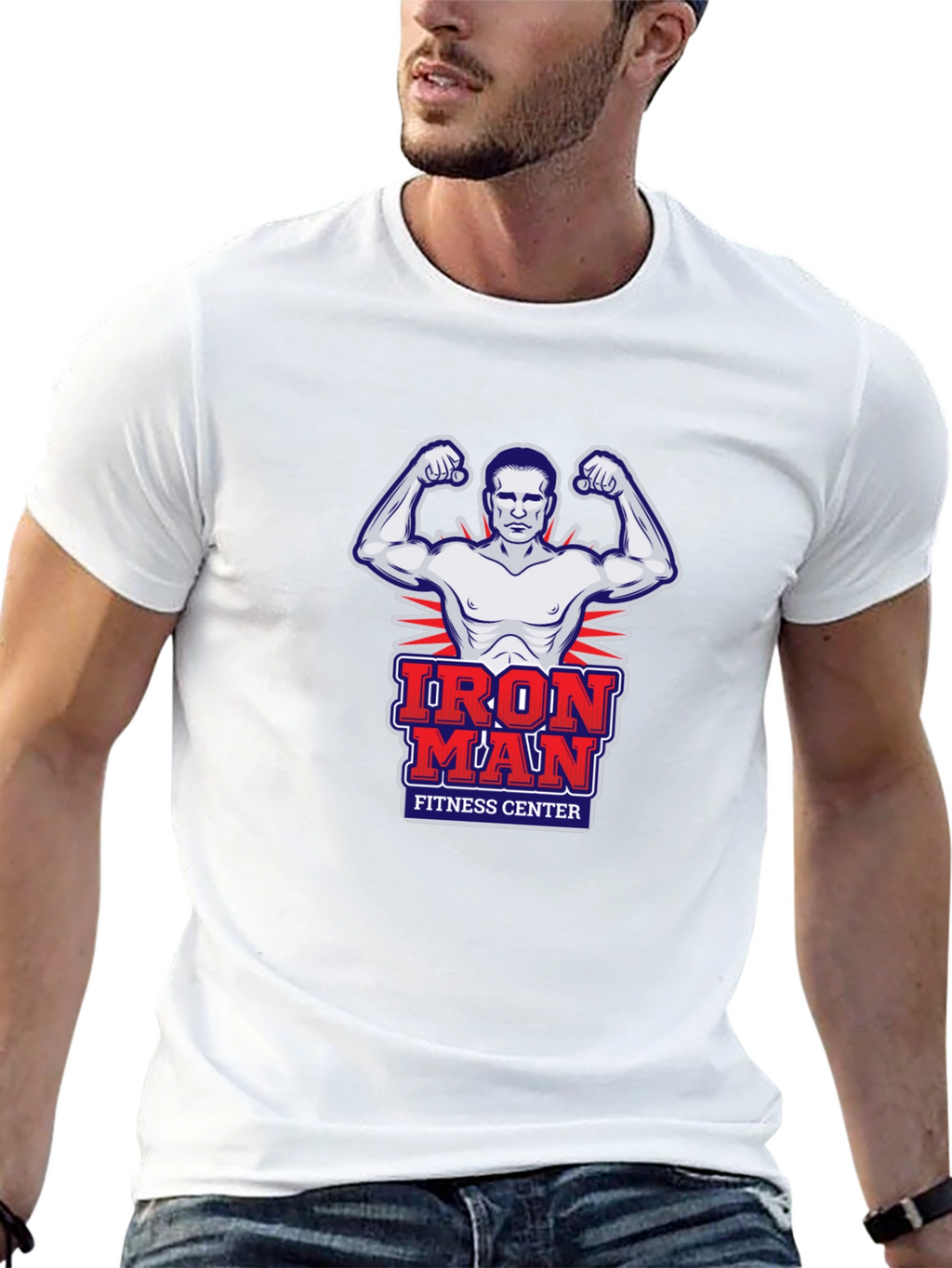 Iron Man Fitness Center Graphic T-Shirt