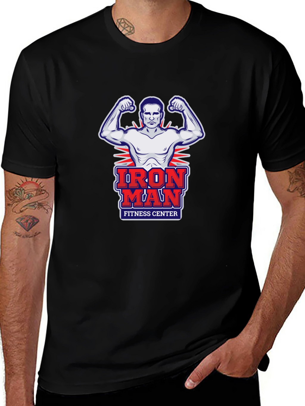 Iron Man Fitness Center Graphic T-Shirt