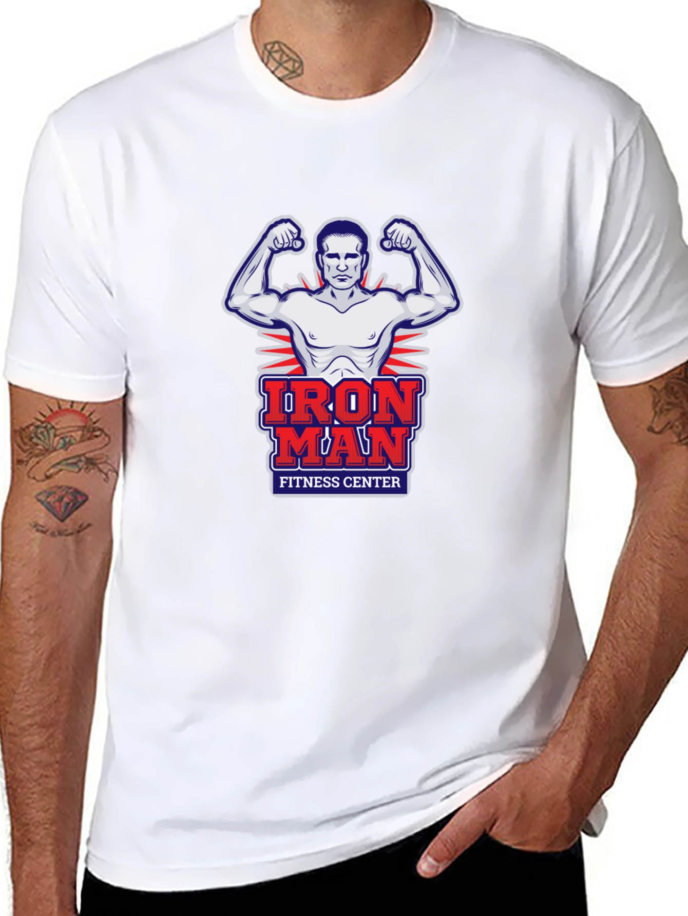 Iron Man Fitness Center Graphic T-Shirt