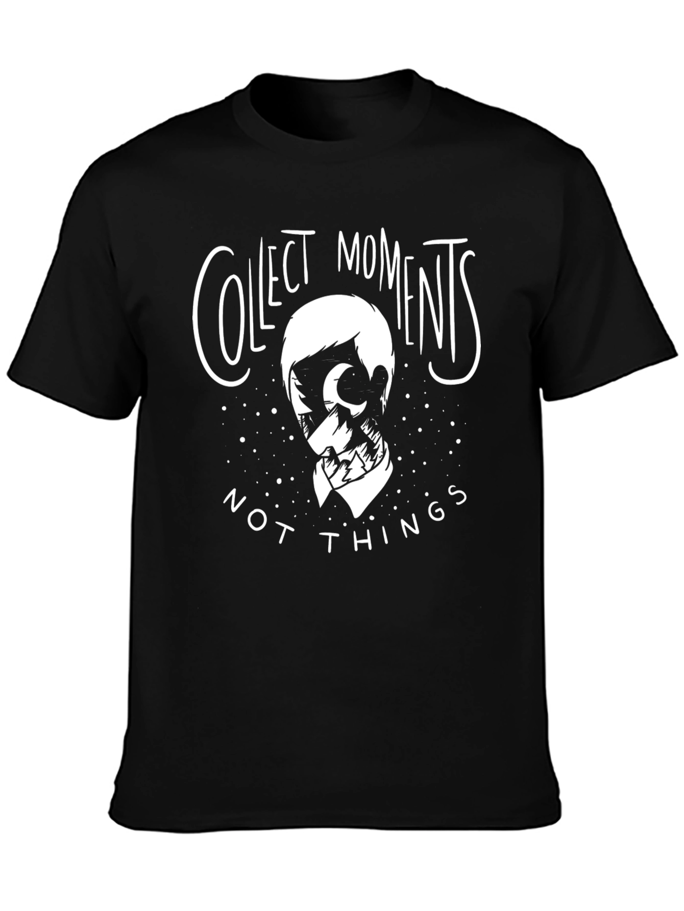 Collect Moments Graphic Tee - Stylish Black T-Shirt