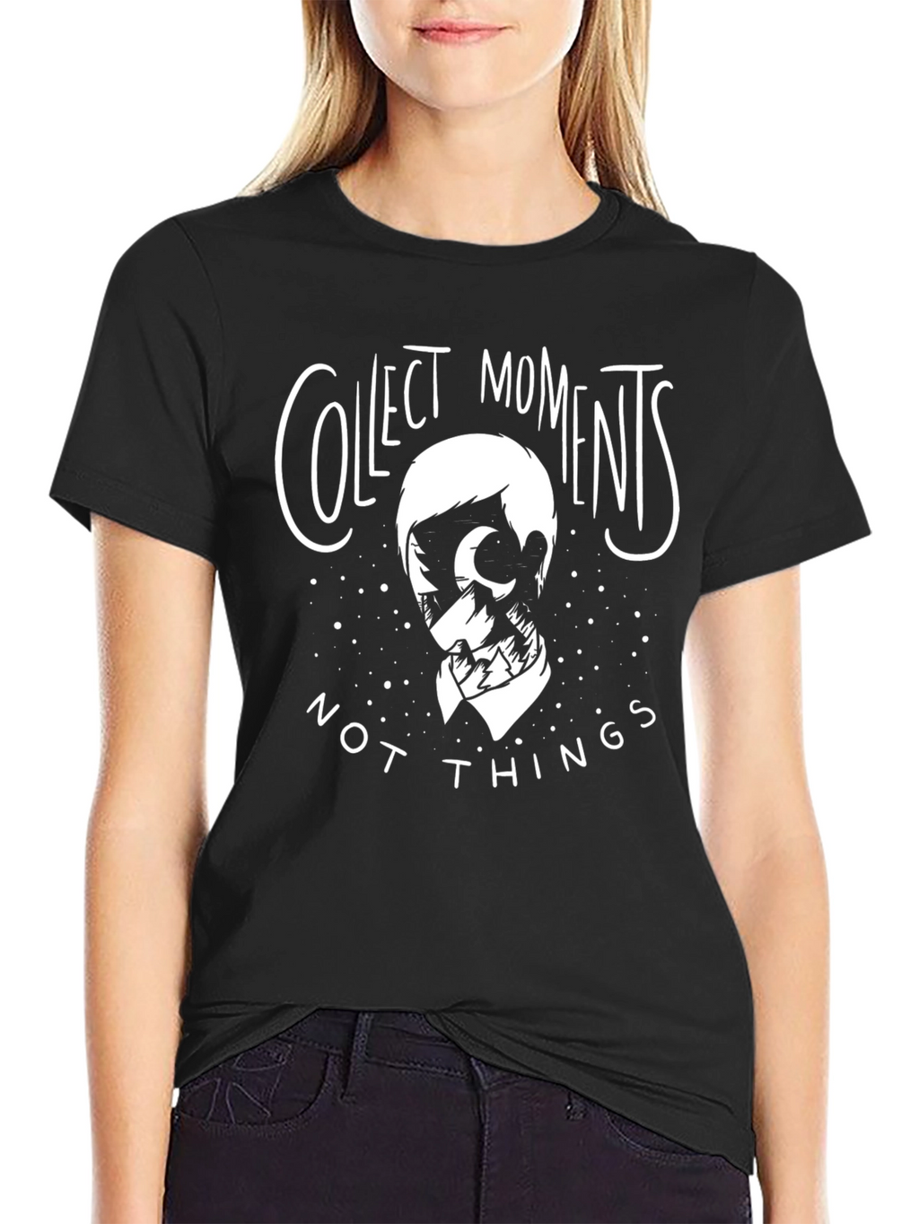 Collect Moments Graphic Tee - Stylish Black T-Shirt