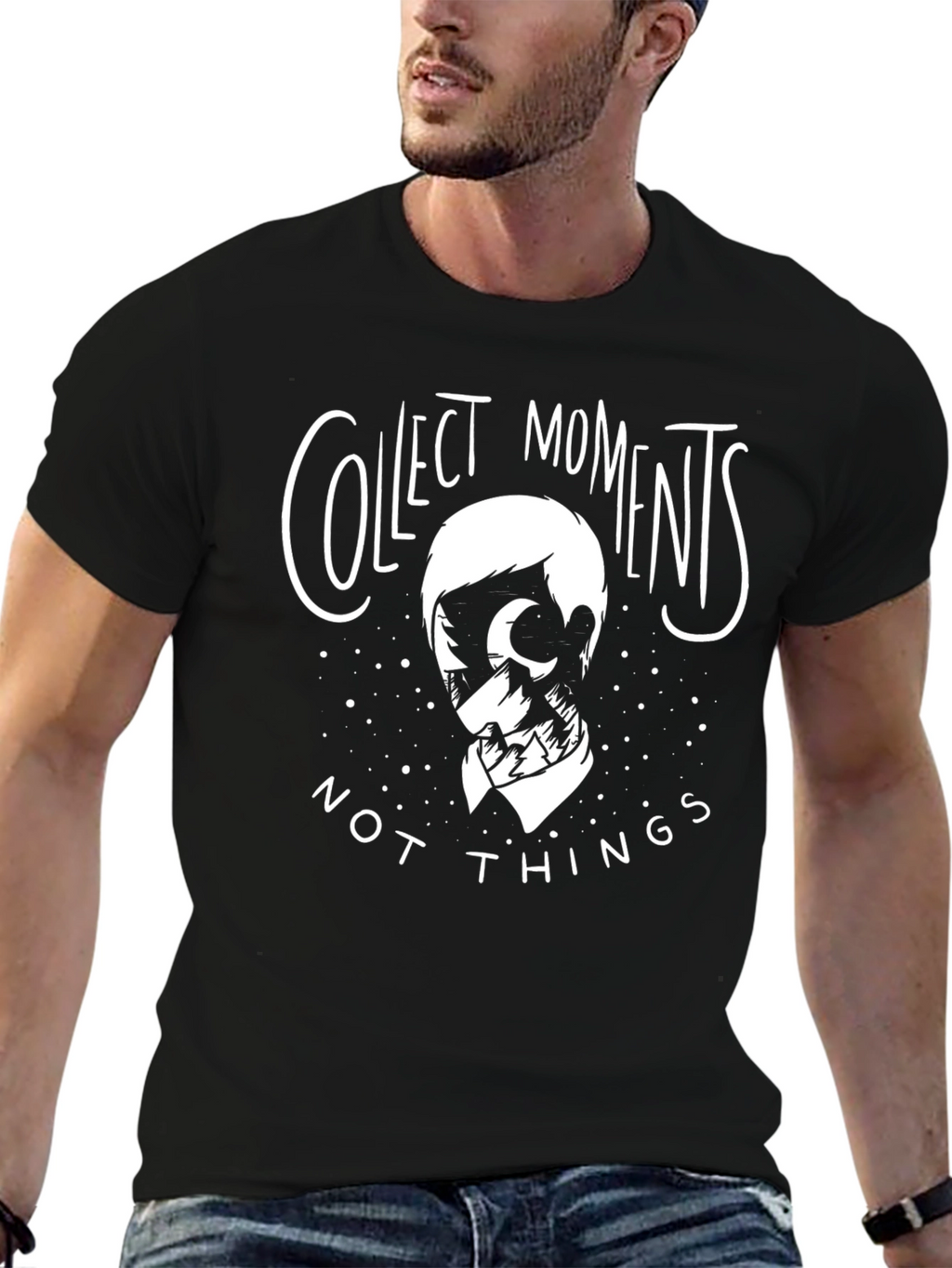 Collect Moments Graphic Tee - Stylish Black T-Shirt