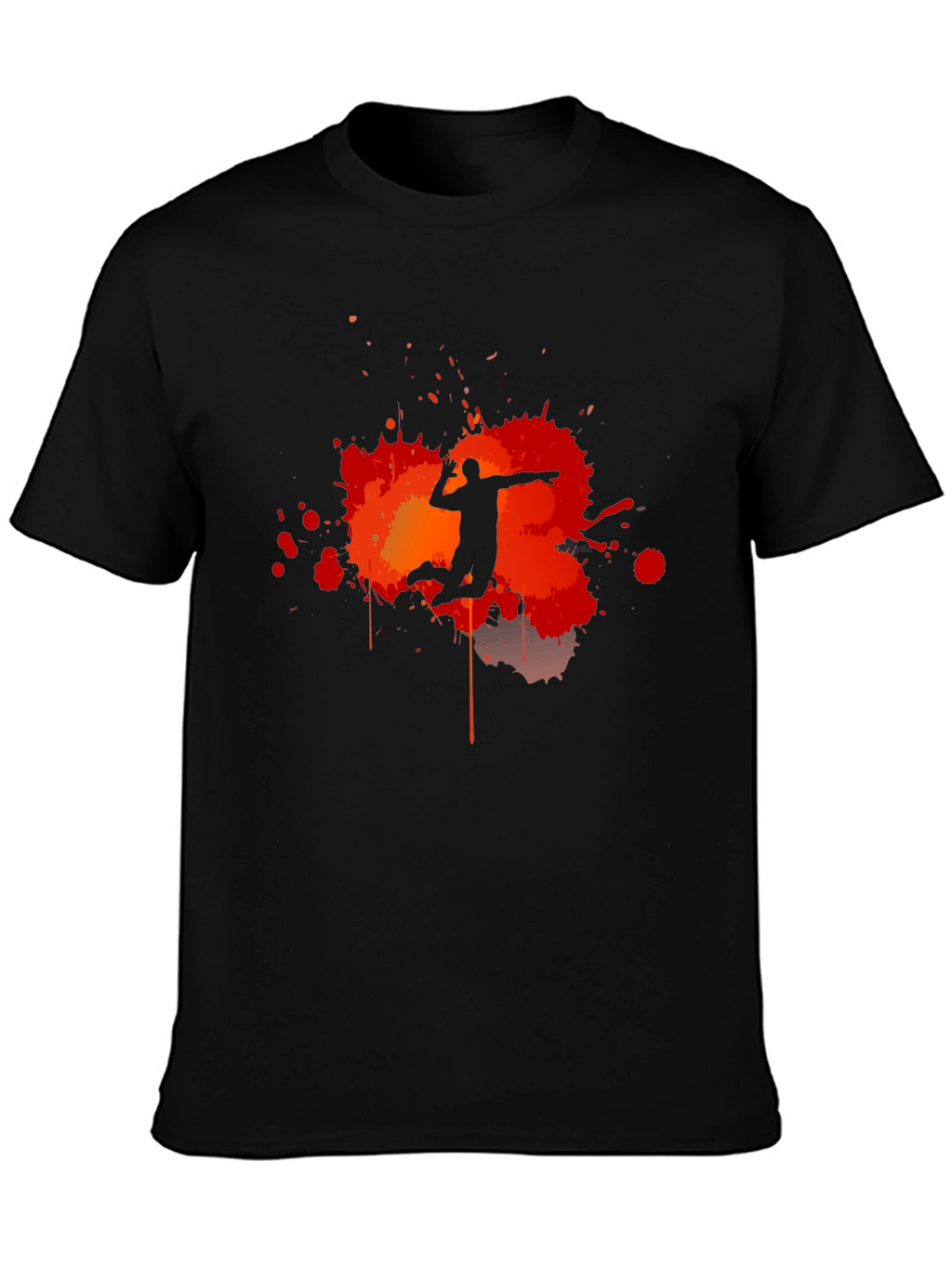 Volleyball Player Silhouette Graphic T-Shirt
