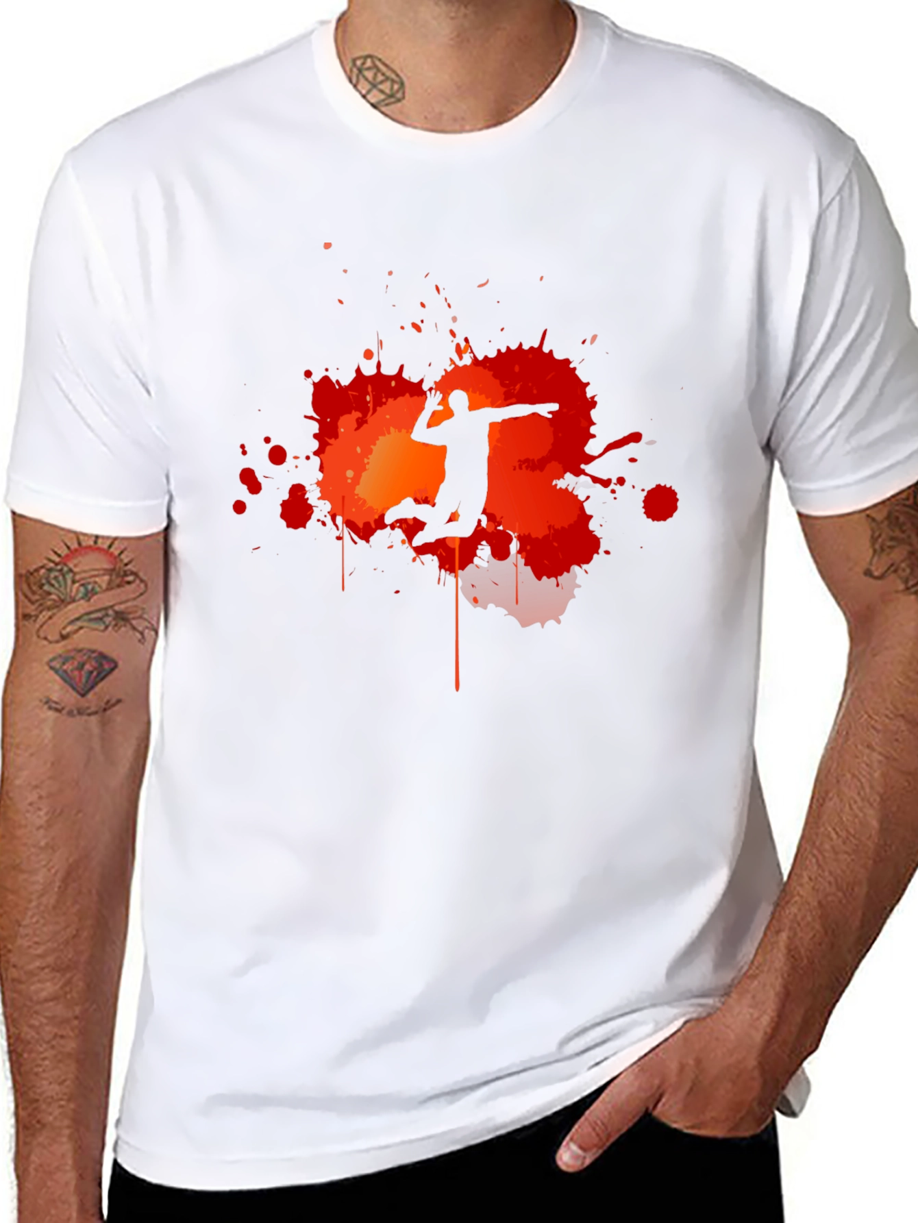 Volleyball Player Silhouette Graphic T-Shirt