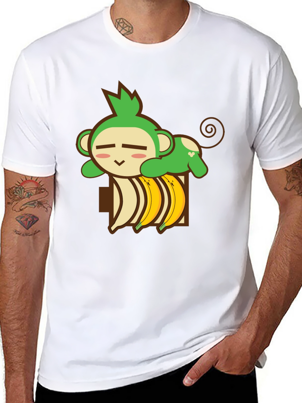 Monkey Banana Nap T-Shirt - Cute Cartoon Tee