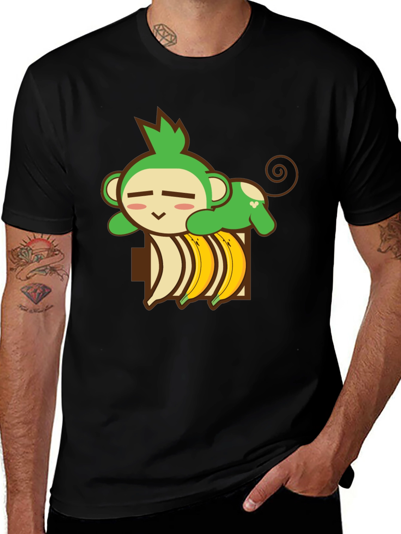 Monkey Banana Nap T-Shirt - Cute Cartoon Tee