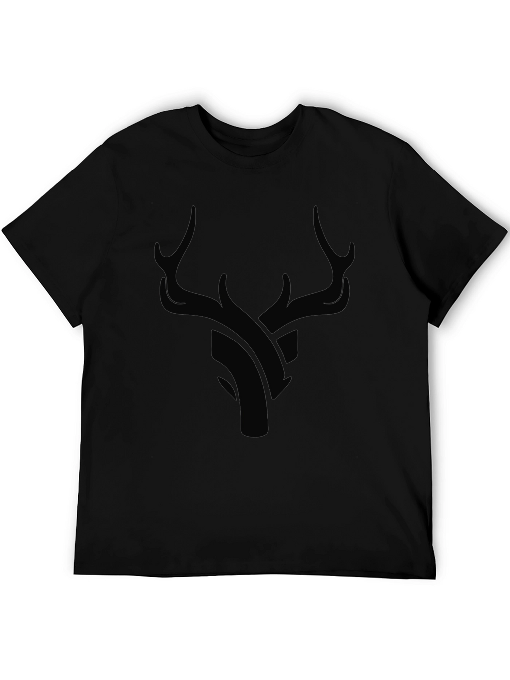 Modern Black Deer Graphic T-Shirt