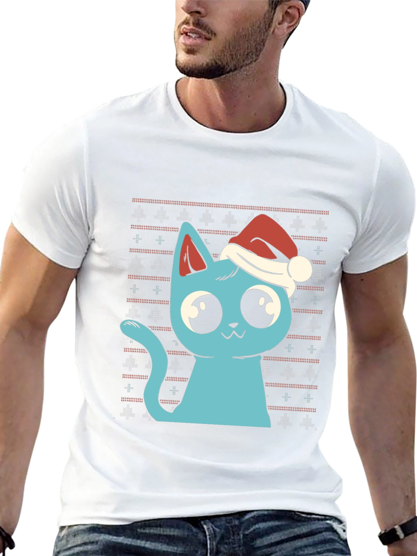 Festive Cat Christmas T-Shirt