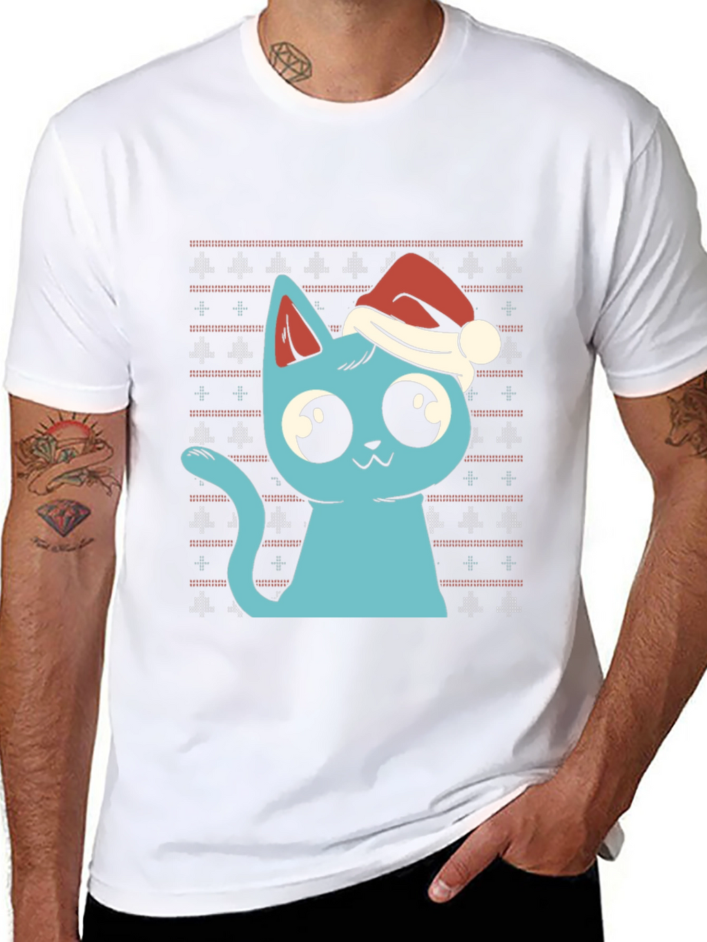 Festive Cat Christmas T-Shirt