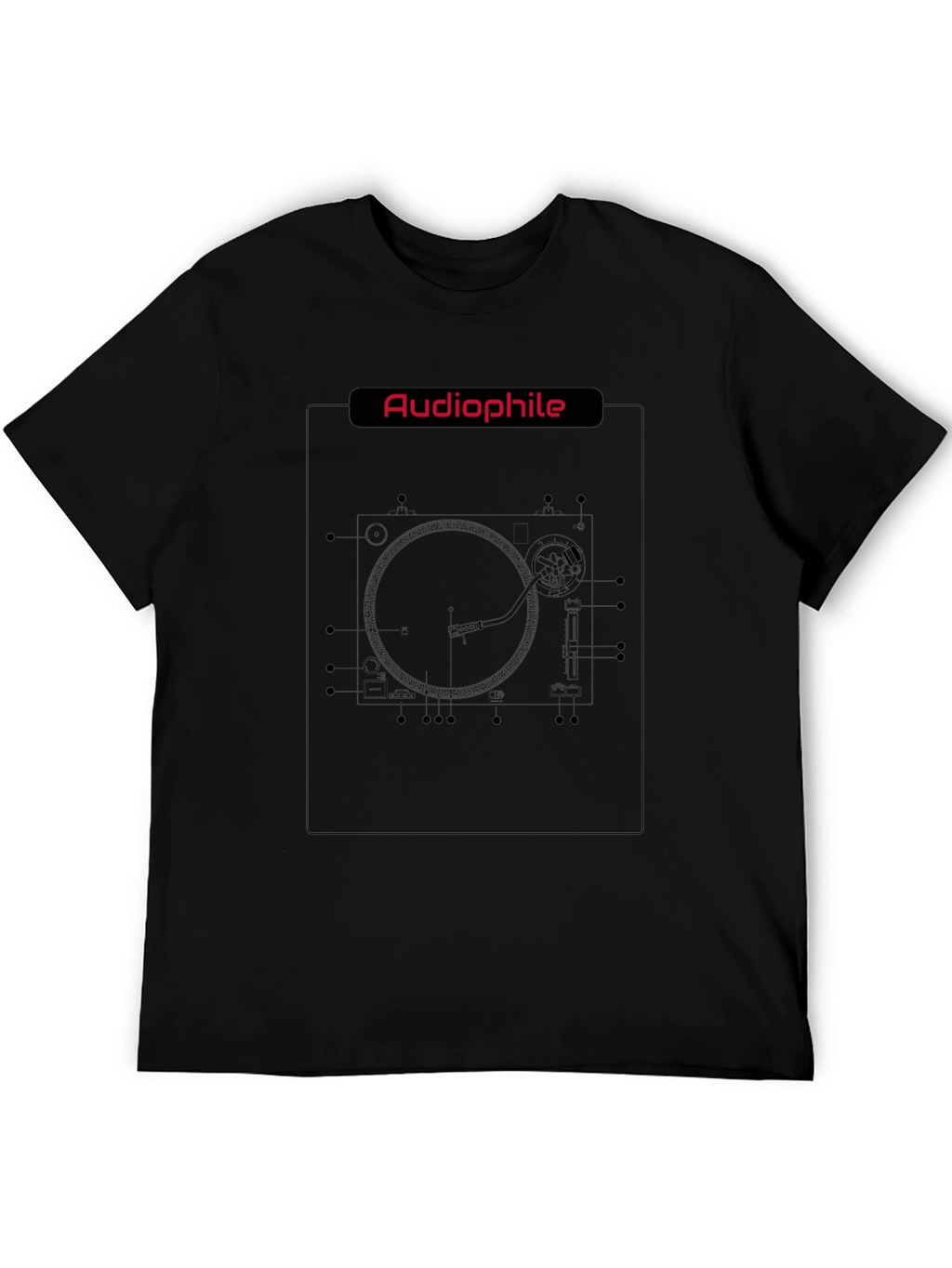 Audiophile Turntable Graphic Tee - Music Lover T-Shirt
