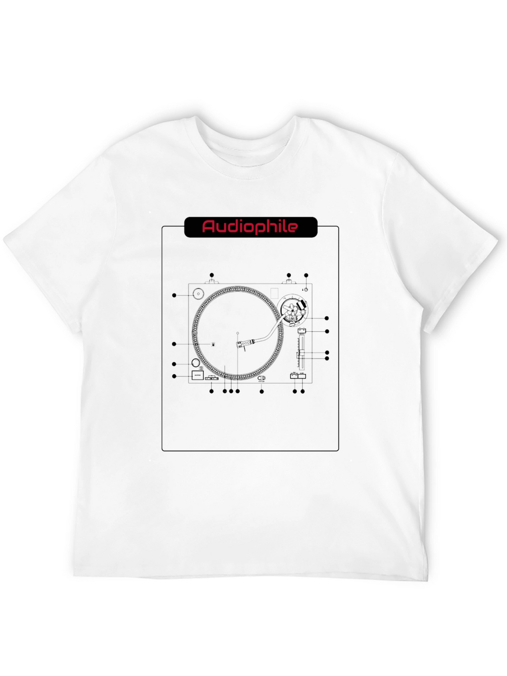 Audiophile Turntable Graphic Tee - Music Lover T-Shirt