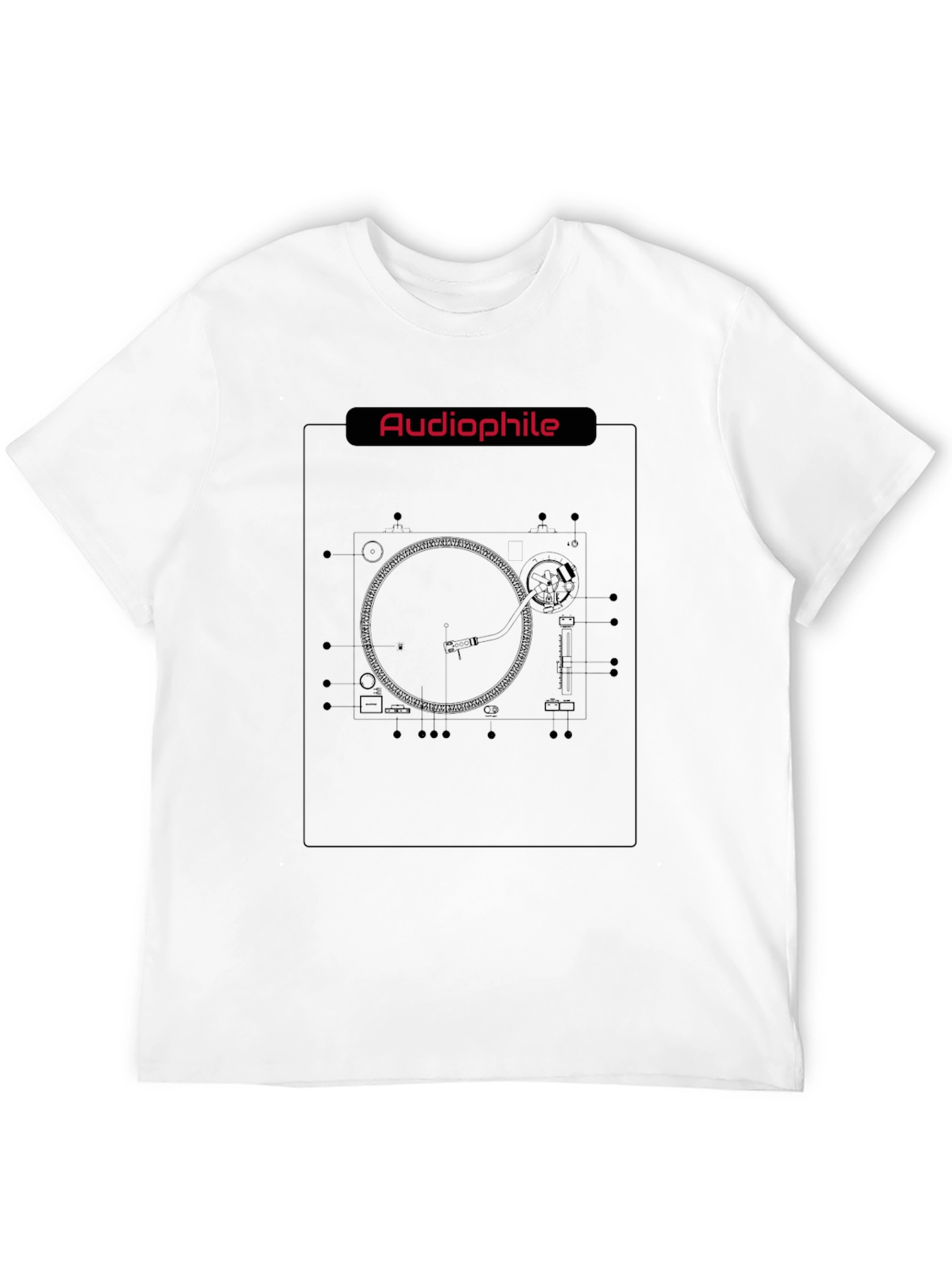 Audiophile Turntable Graphic Tee - Music Lover T-Shirt