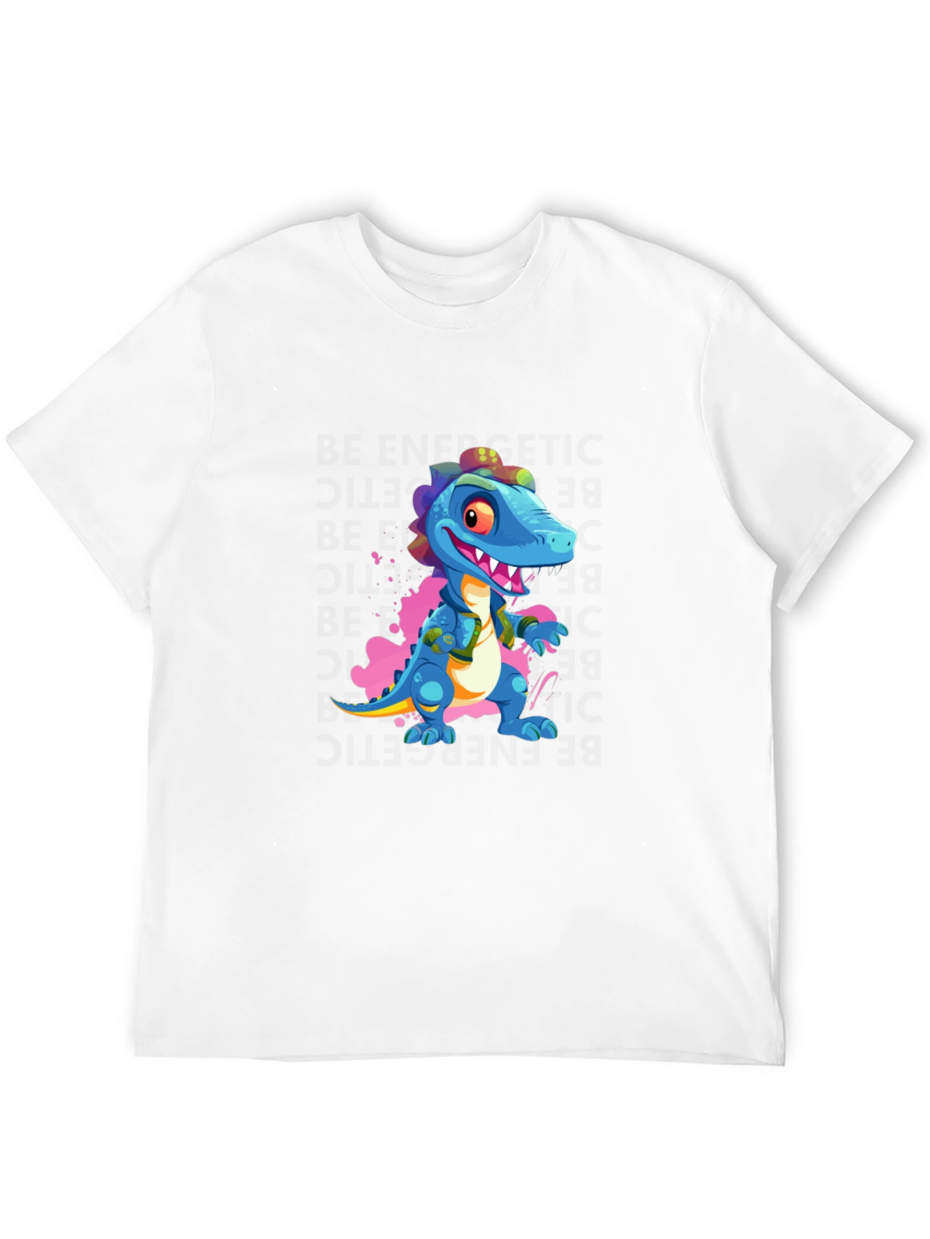 Cartoon Dinosaur Graphic Black T-Shirt