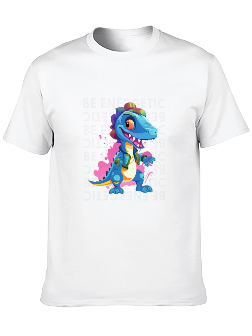 Cartoon Dinosaur Graphic Black T-Shirt
