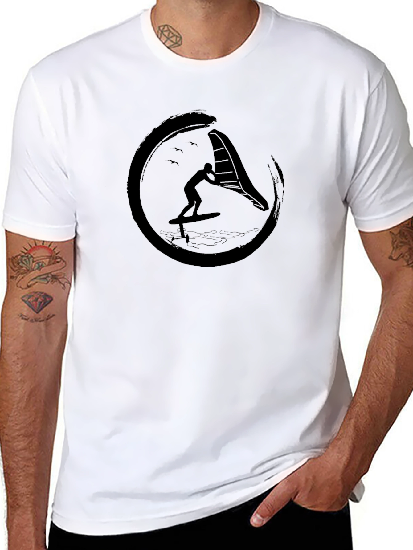 Wing Foil Graphic Tee - Black Surf Shirt