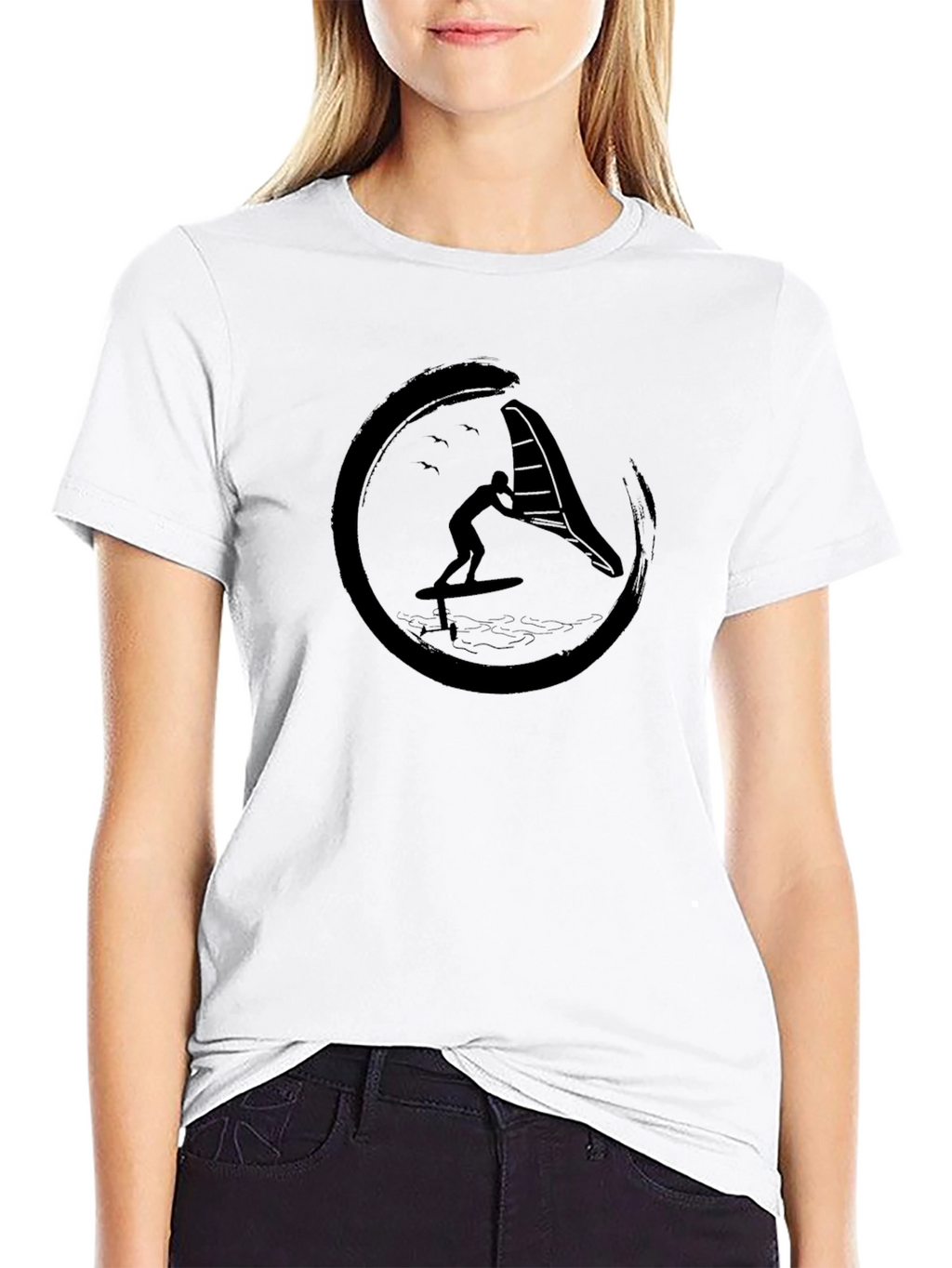 Wing Foil Graphic Tee - Black Surf Shirt