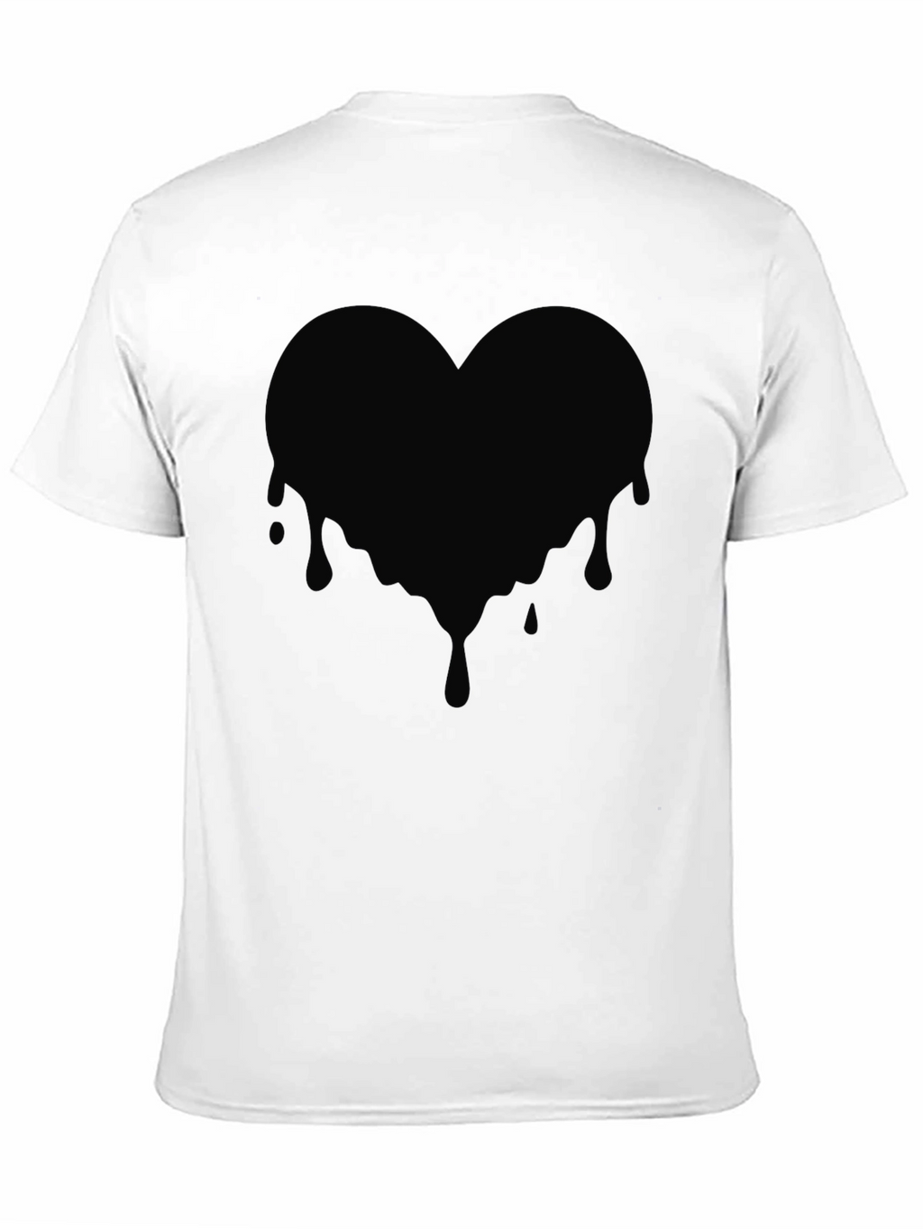 Mens Black Heart Drip Graphic Tee