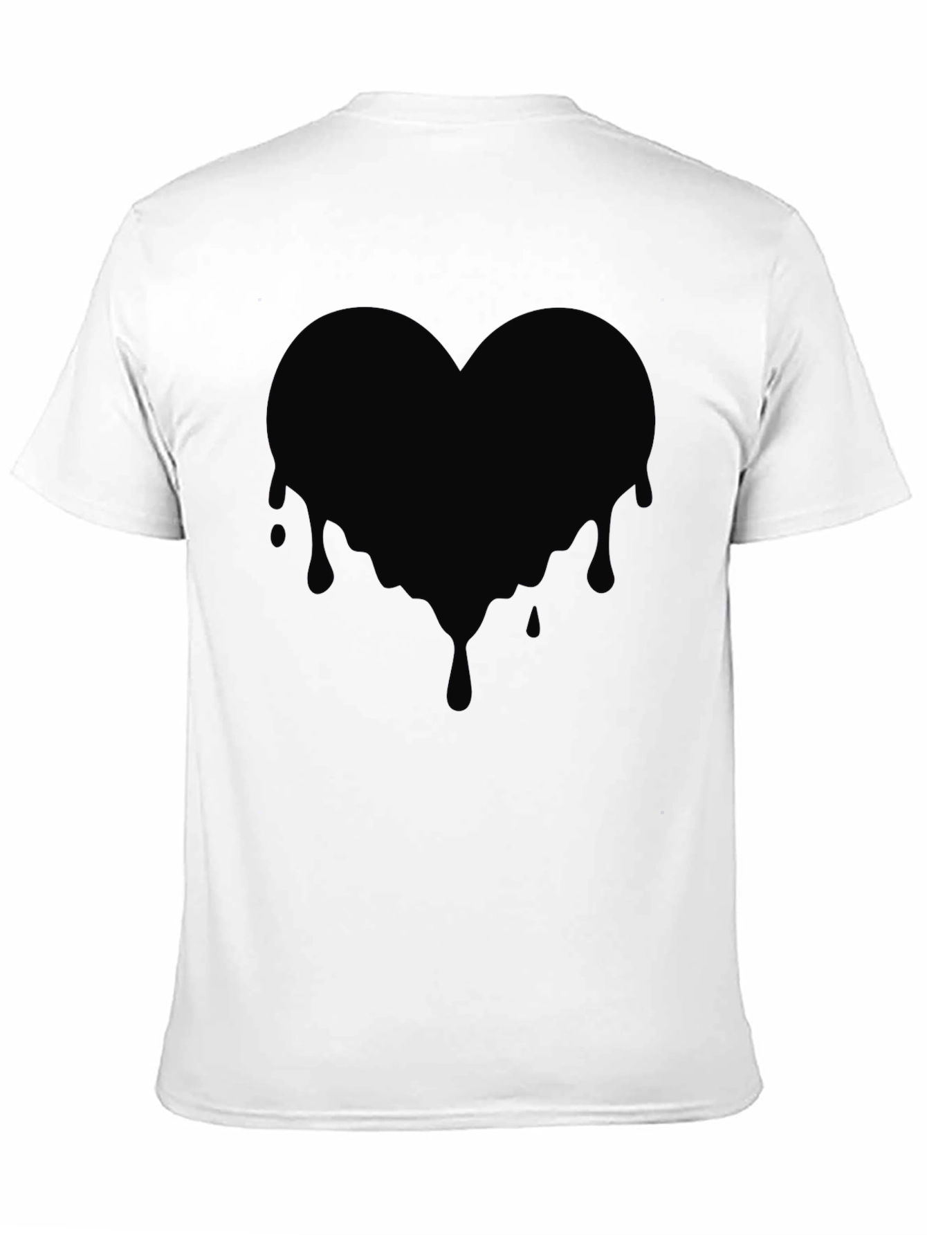 Mens Black Heart Drip Graphic Tee