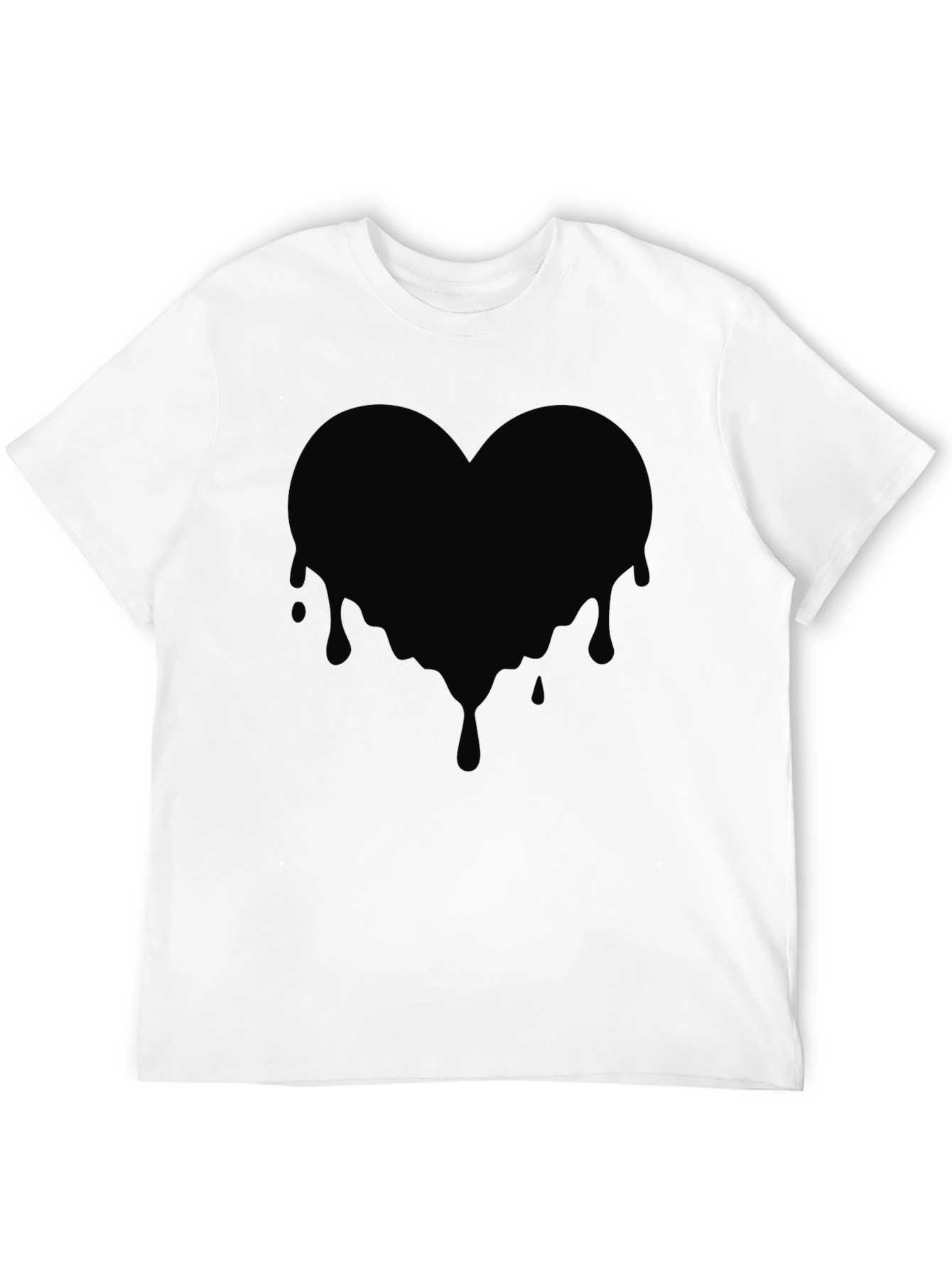 Mens Black Heart Drip Graphic Tee