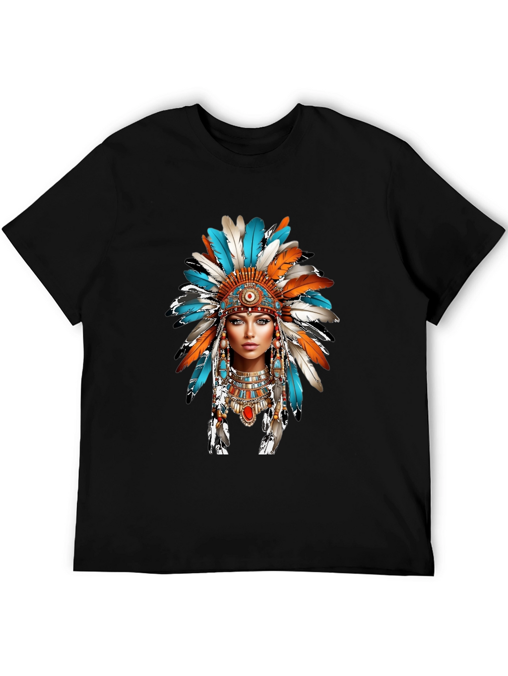 Native American Headdress Graphic T-Shirt