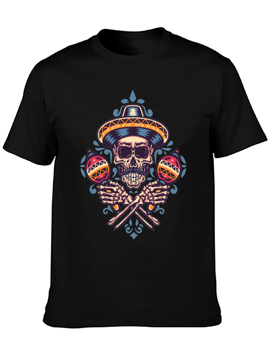 Dia de los Muertos Skull Maracas T-Shirt