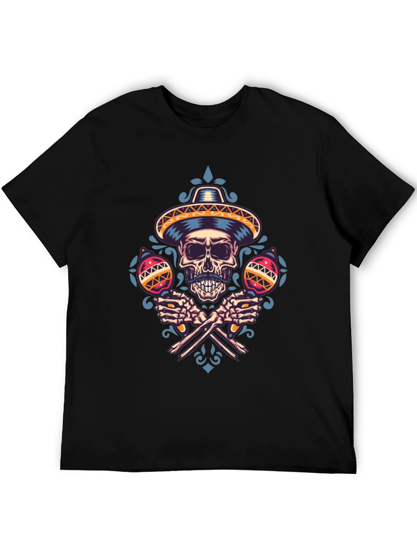 Dia de los Muertos Skull Maracas T-Shirt