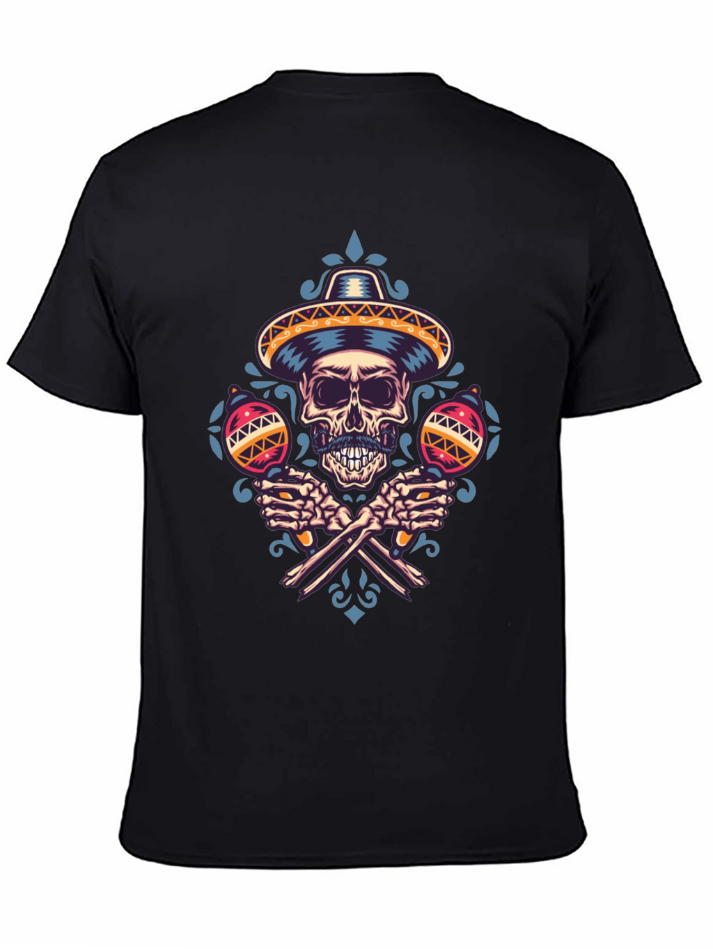 Dia de los Muertos Skull Maracas T-Shirt