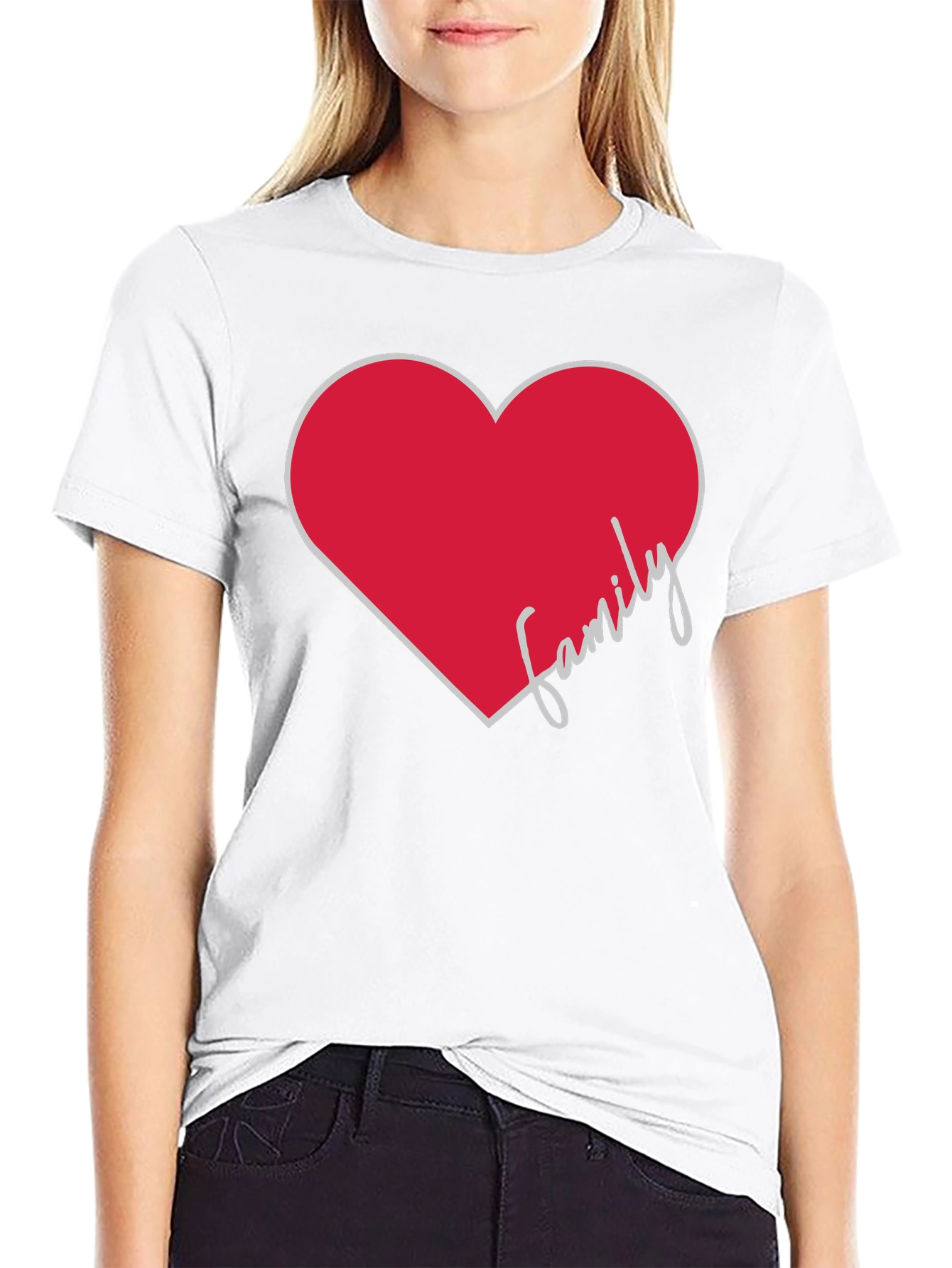 Family Heart Graphic Tee - Stylish Comfort